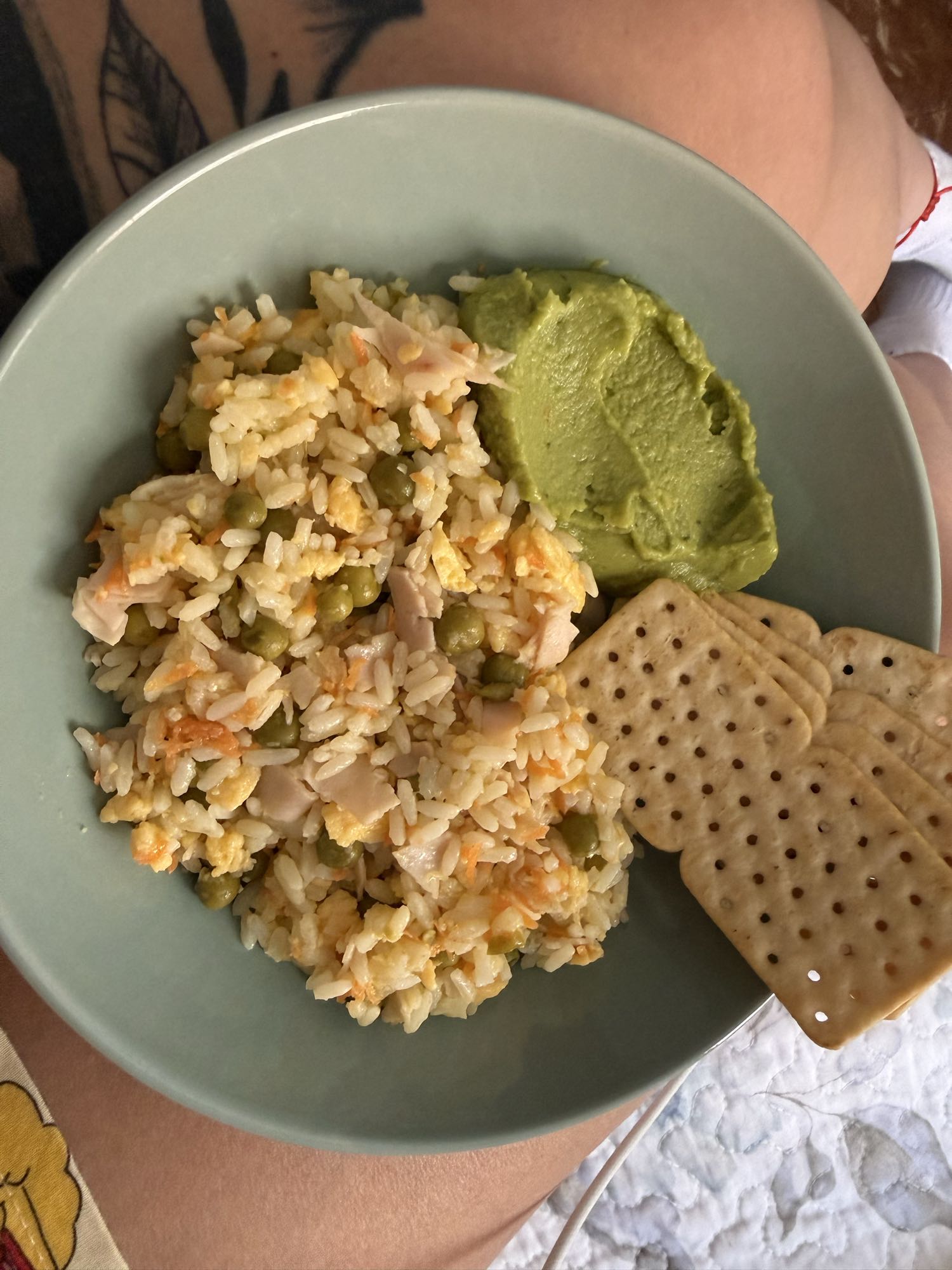 arroz con aguacate