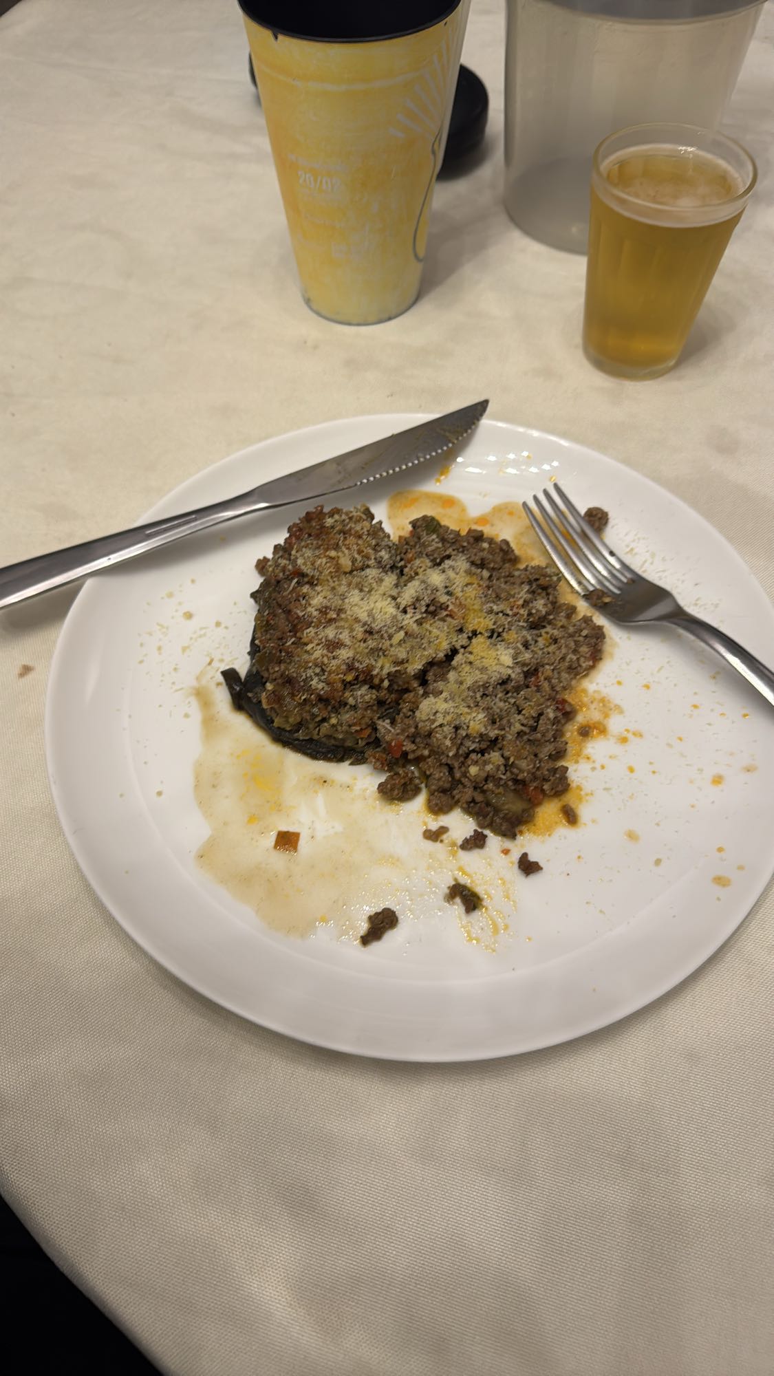 Berinjela com carne moída