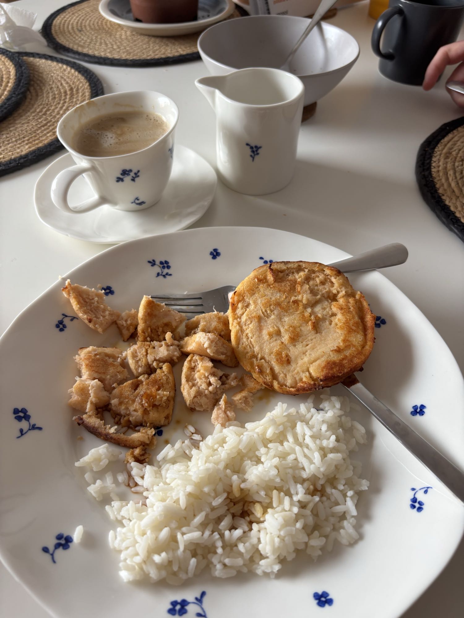 Курица с рисом и кофе