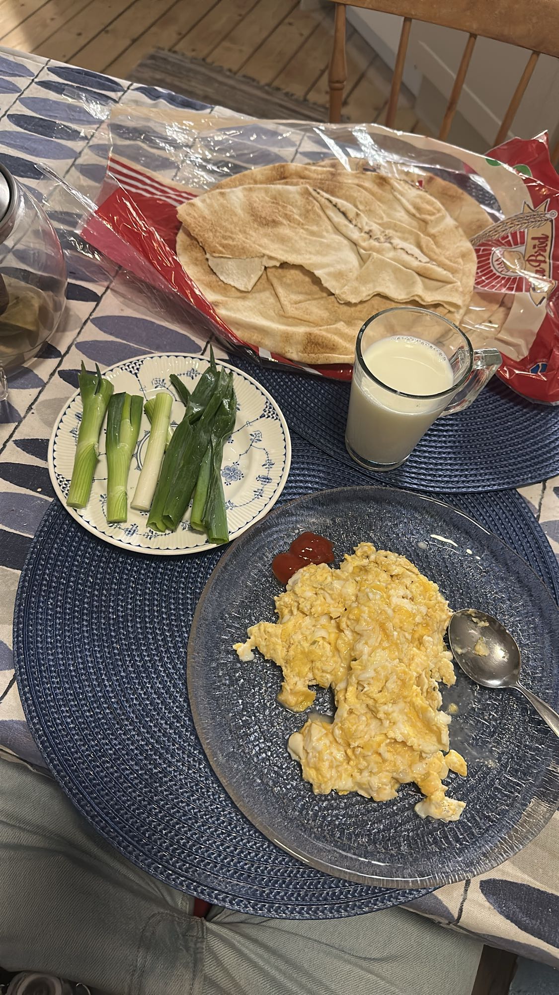 Äggröra med pitabröd