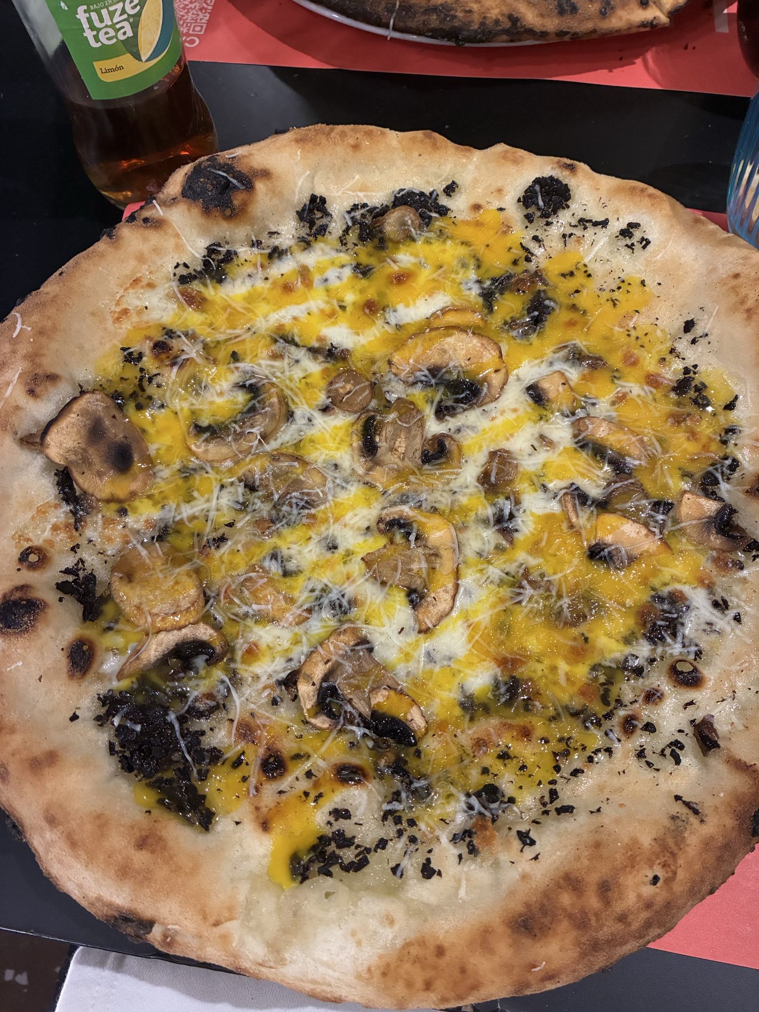 pizza de setas y queso