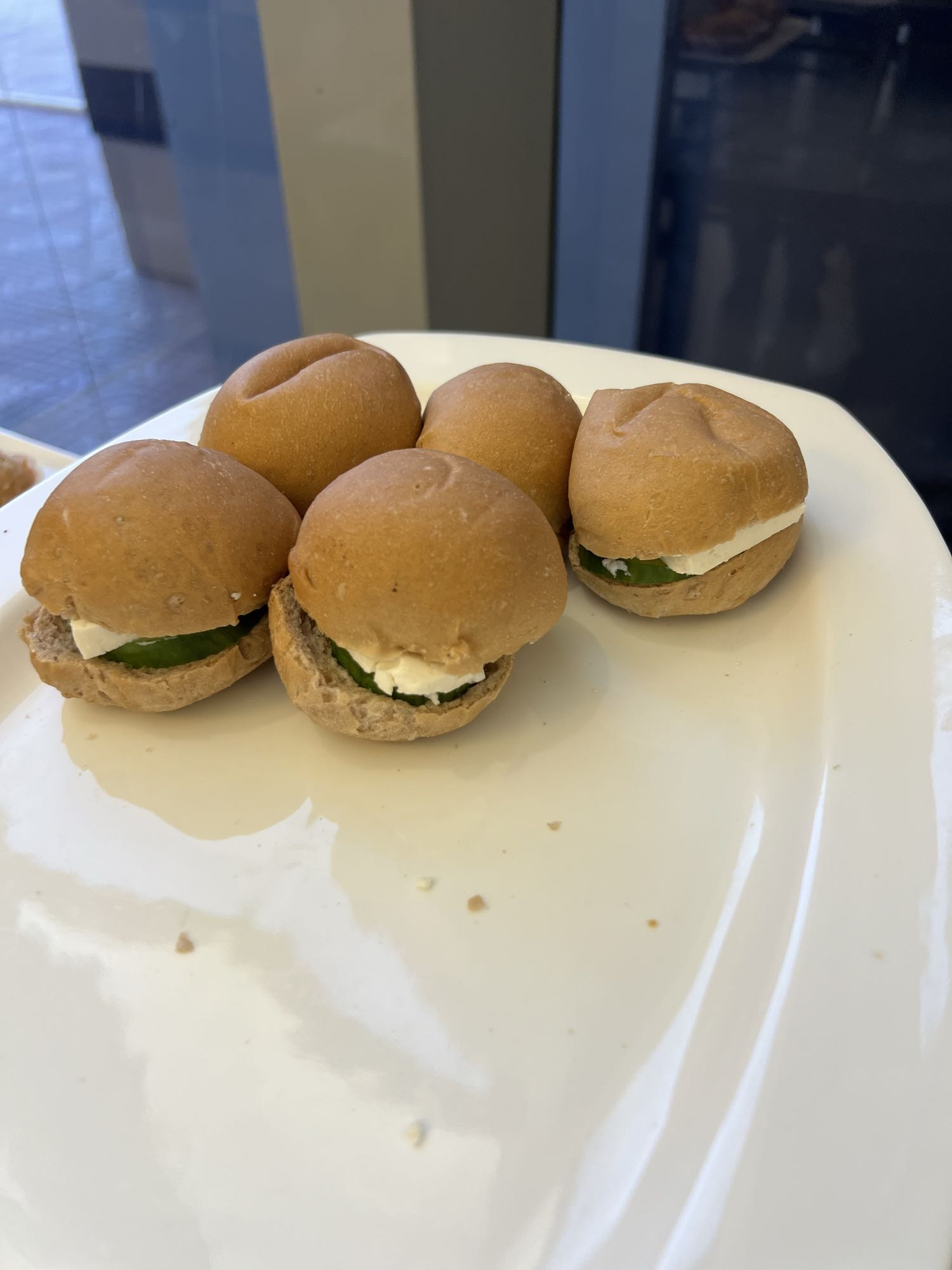Mini cheese cucumber buns