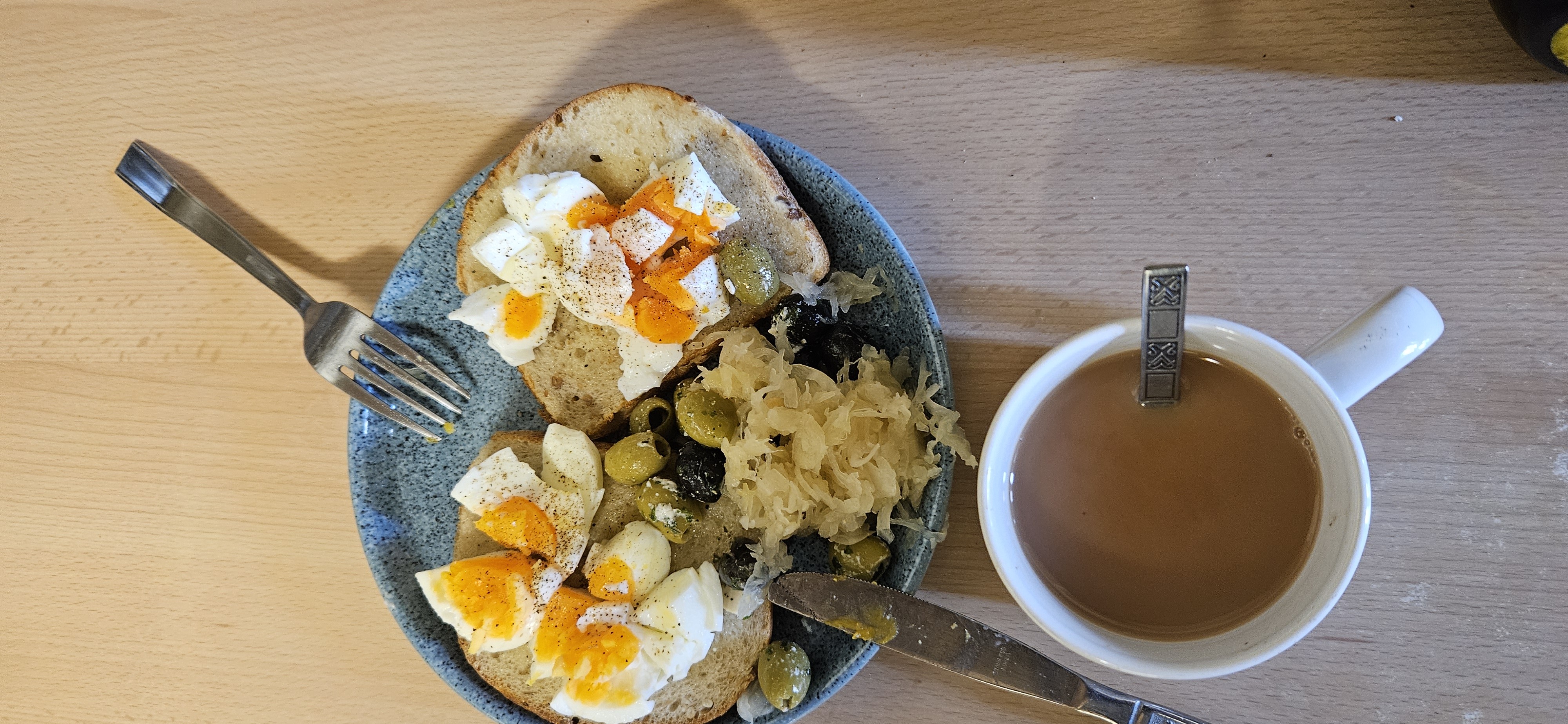 Egg Toast with Olives