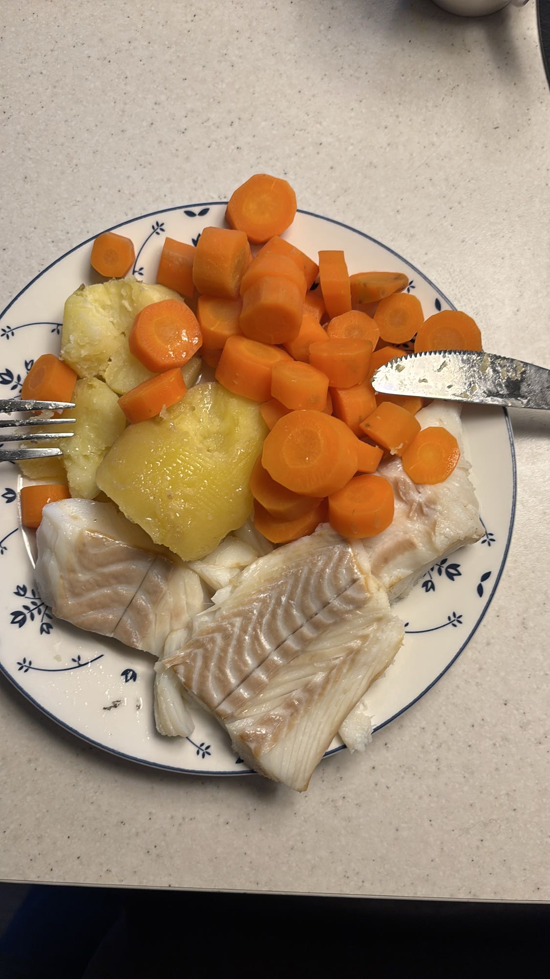 Torsk med gulrot og potet