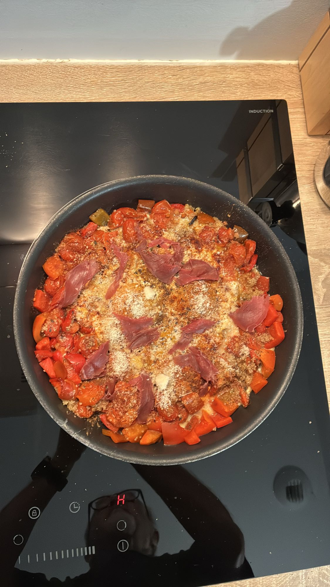 Poêlée poivrons jambon