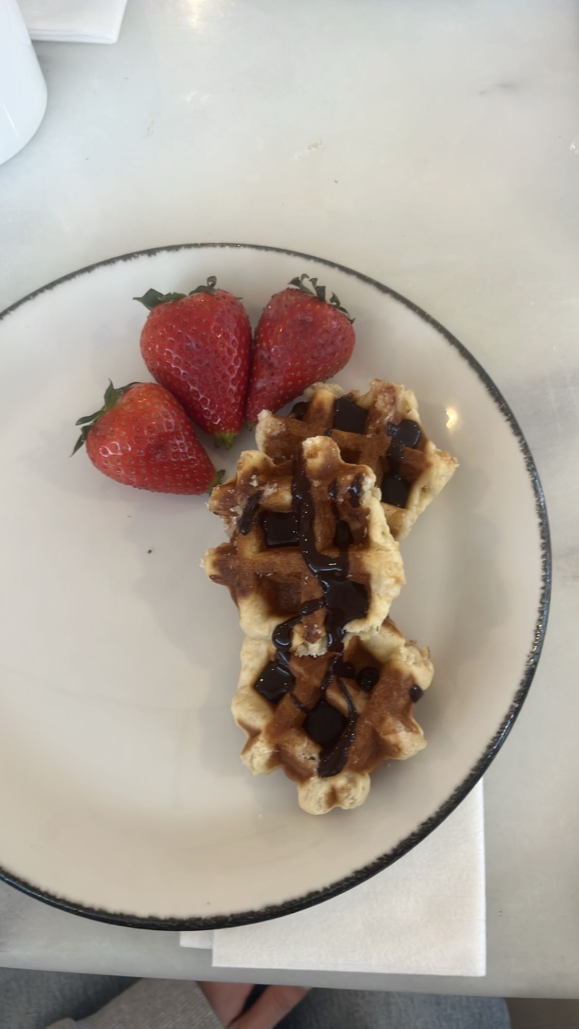 Wafels met aardbeien