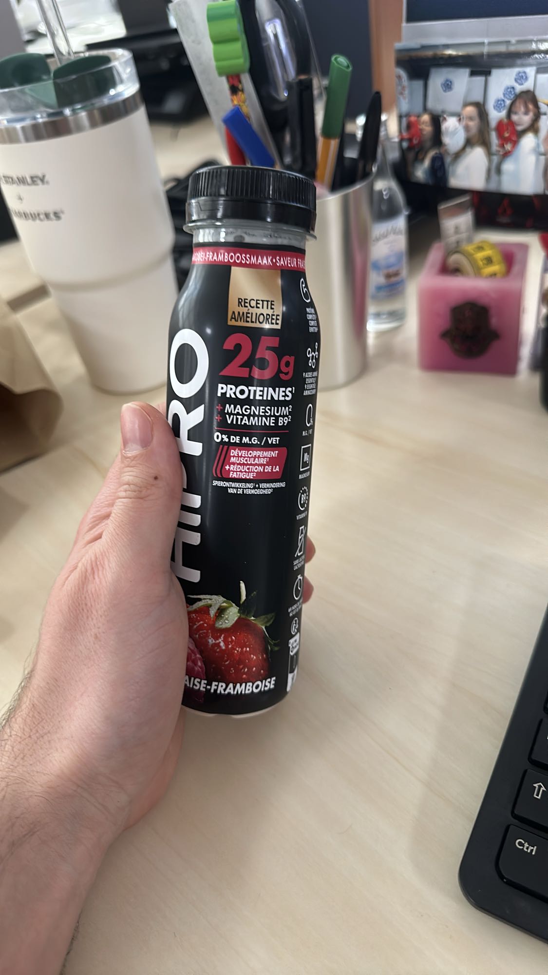 Boisson protéinée fraise