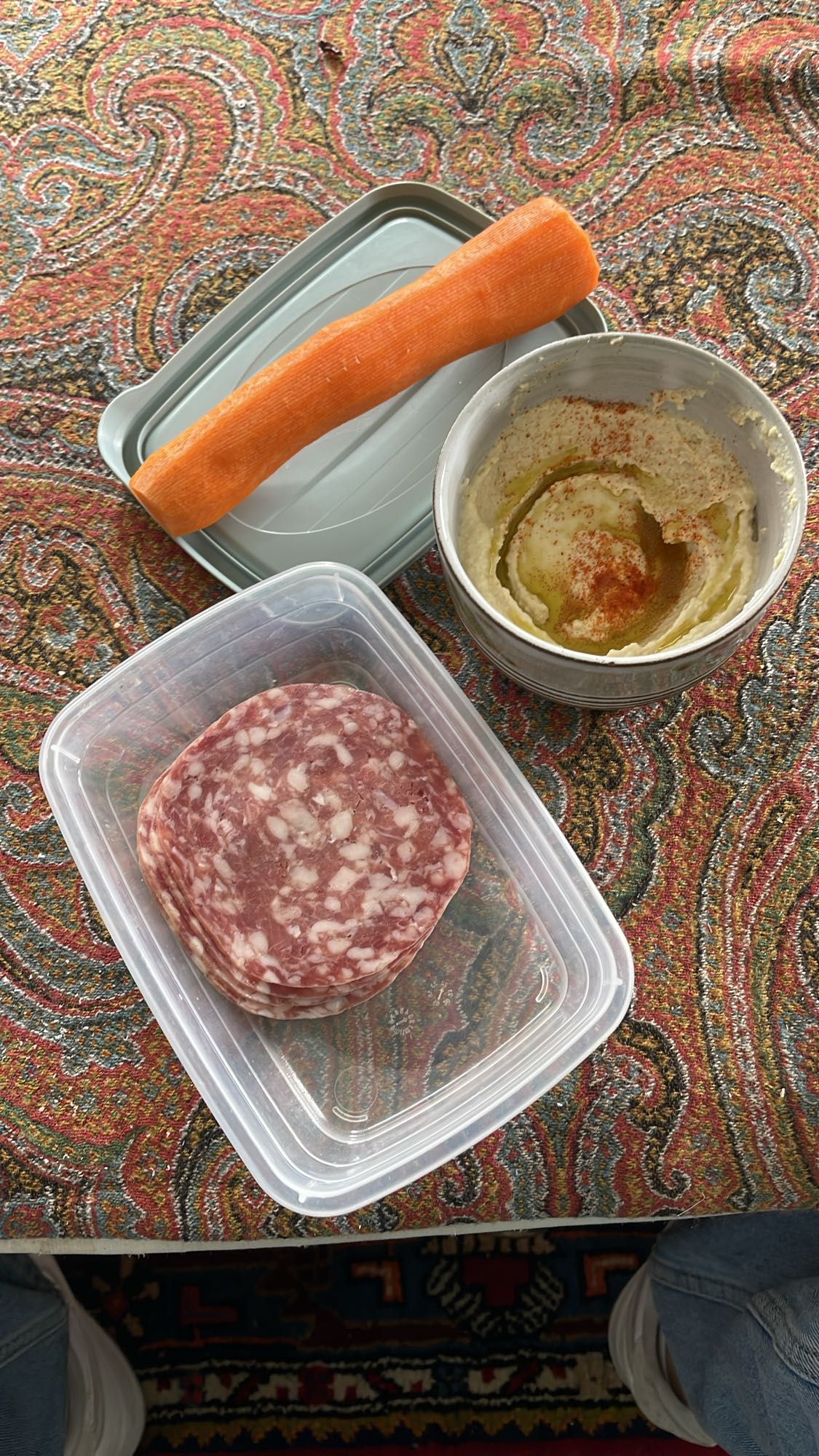 Carrot Hummus Salami