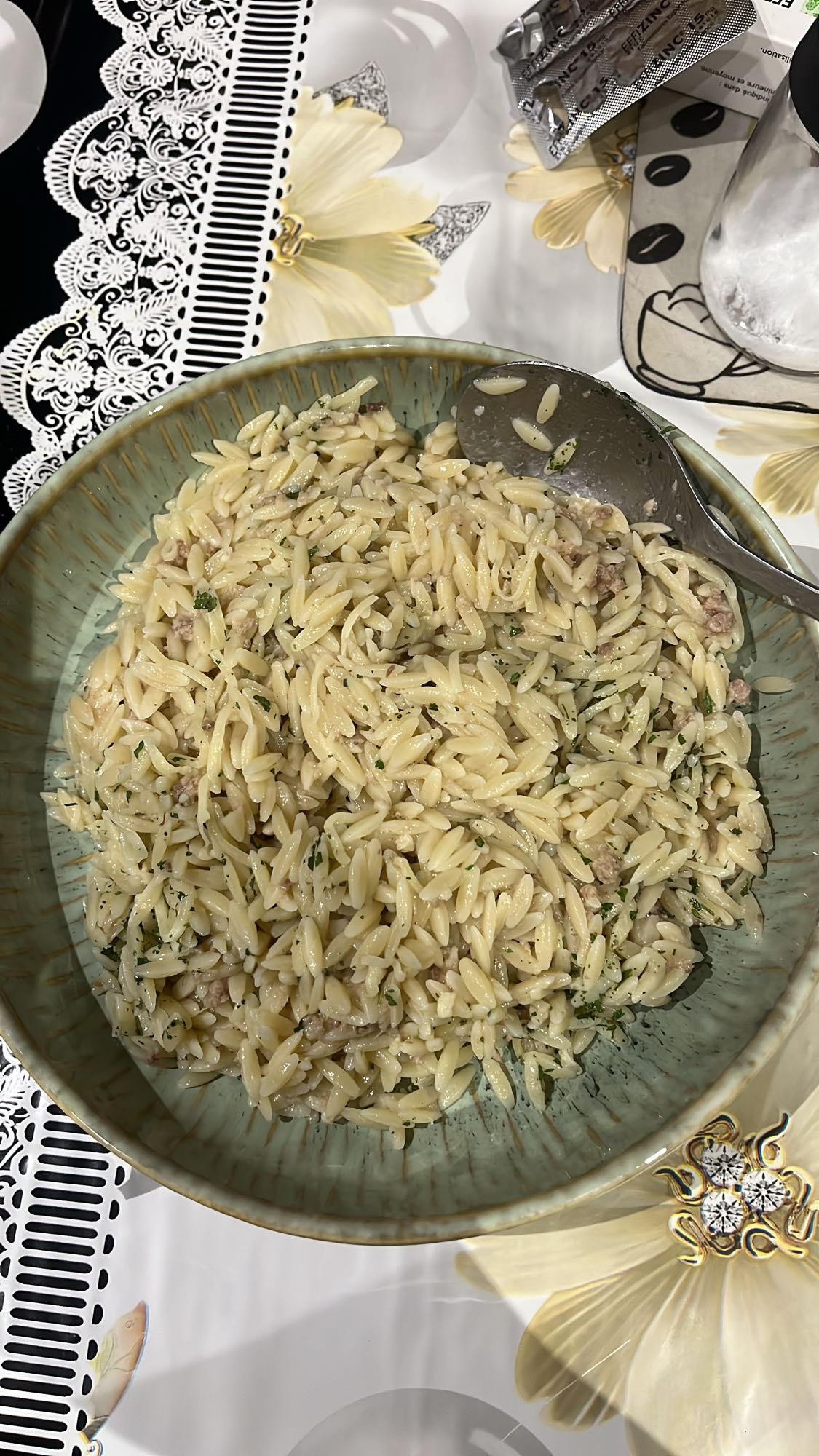Pâtes orzo à la viande