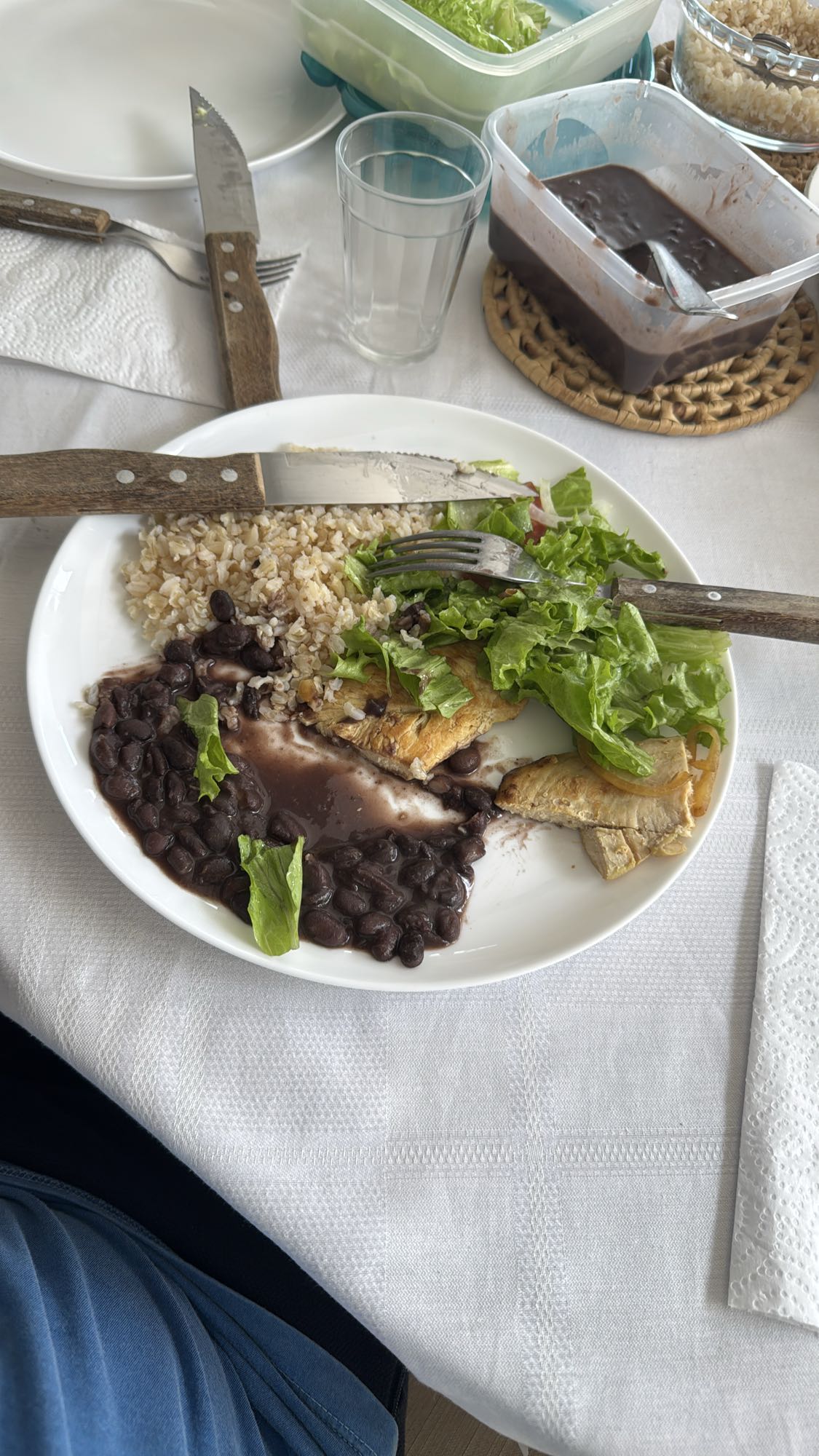 Prato com arroz e feijão