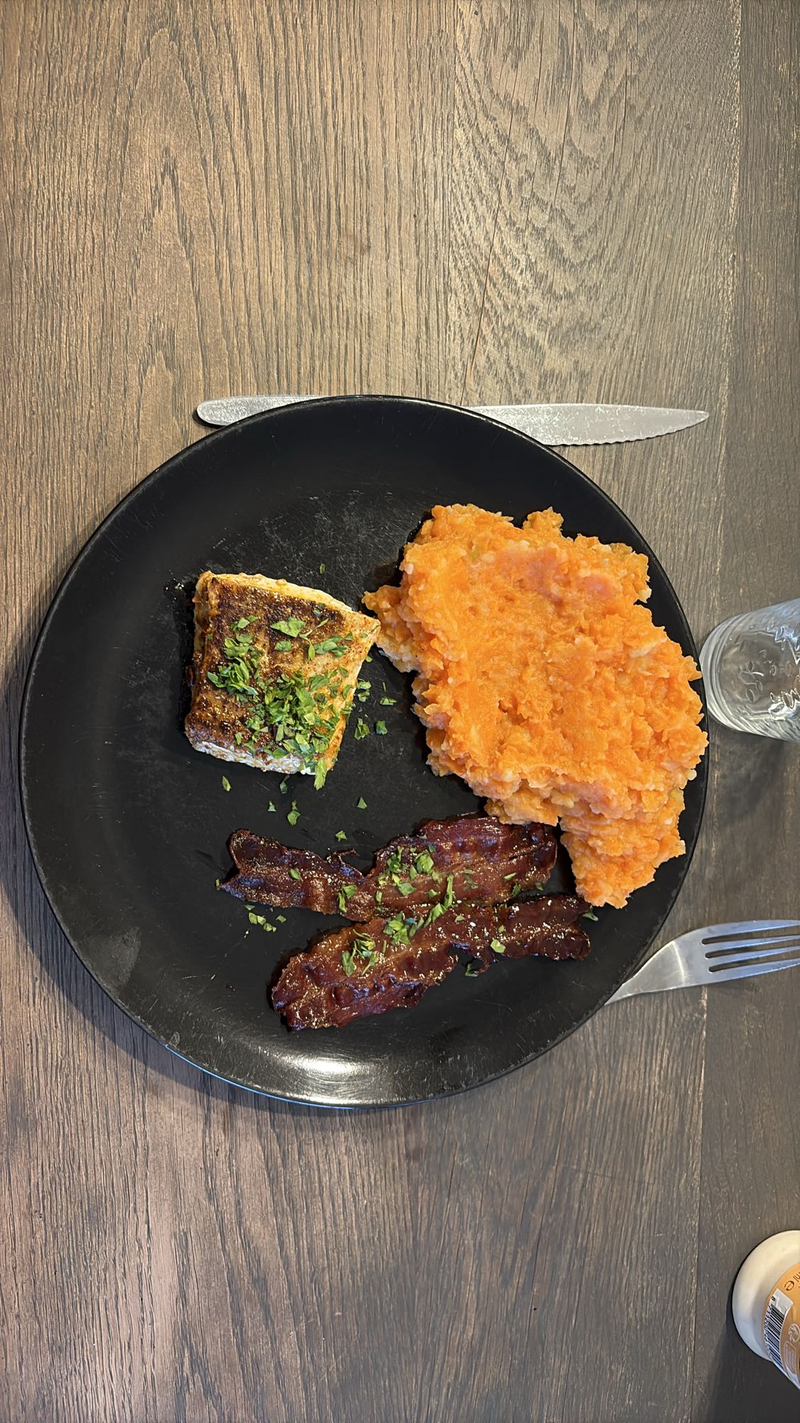 Saumon purée et bacon