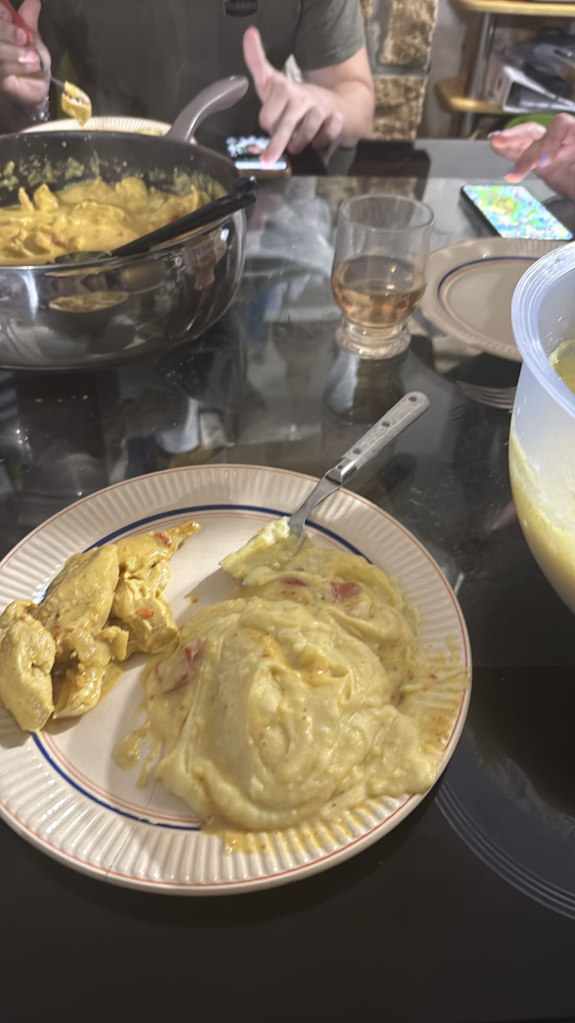 Poulet curry et purée