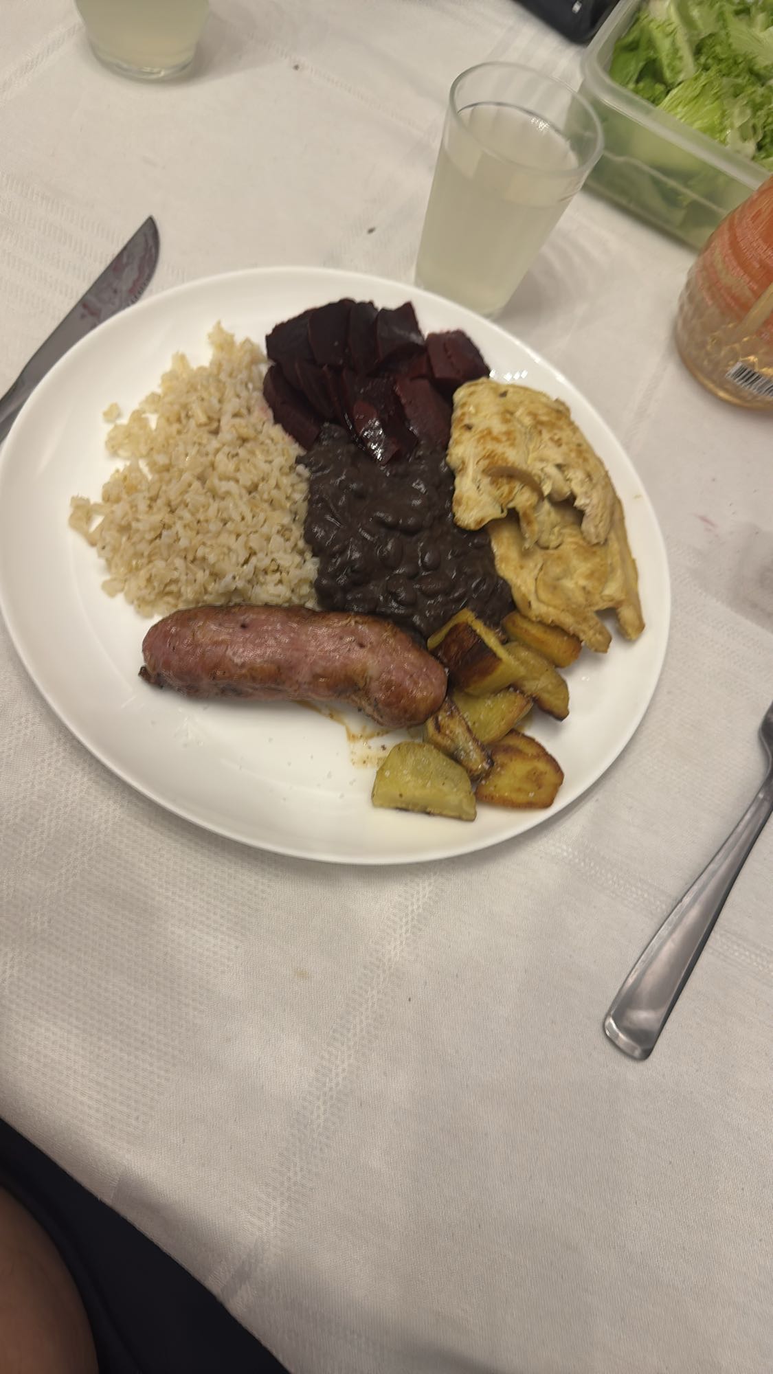 Prato com linguiça