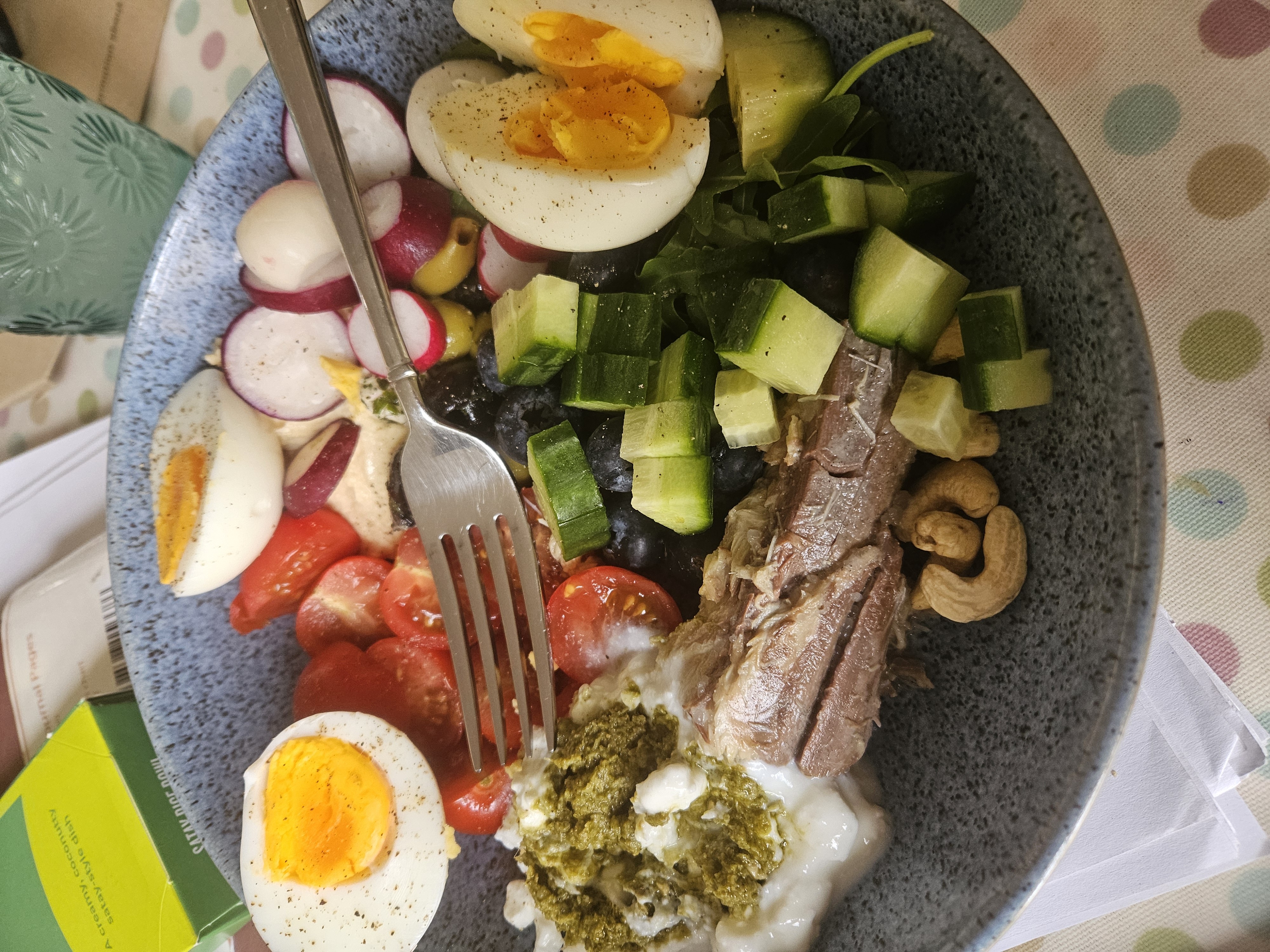 2 Boiled Eggs with Low Fat Cottage Cheese