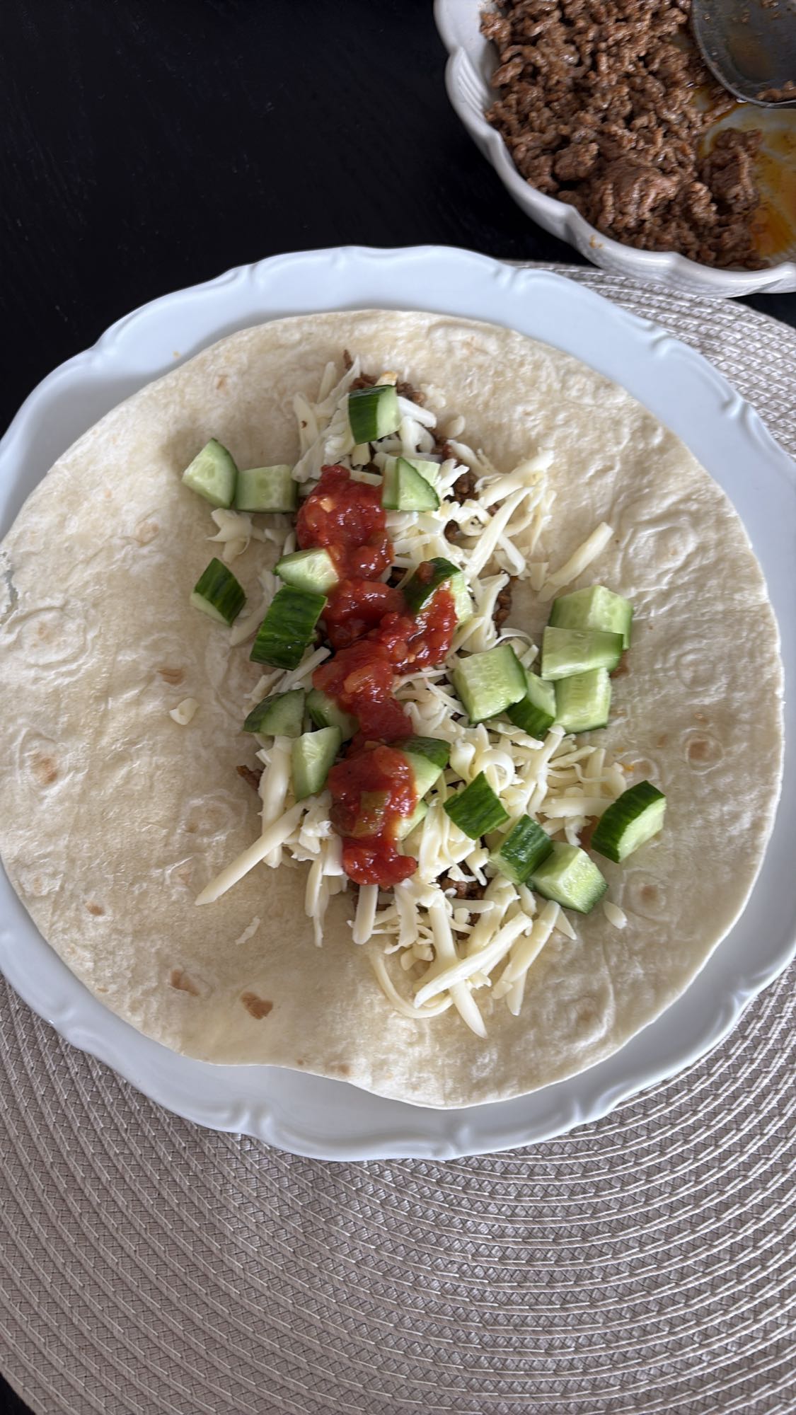 Tacowrap med nötfärs