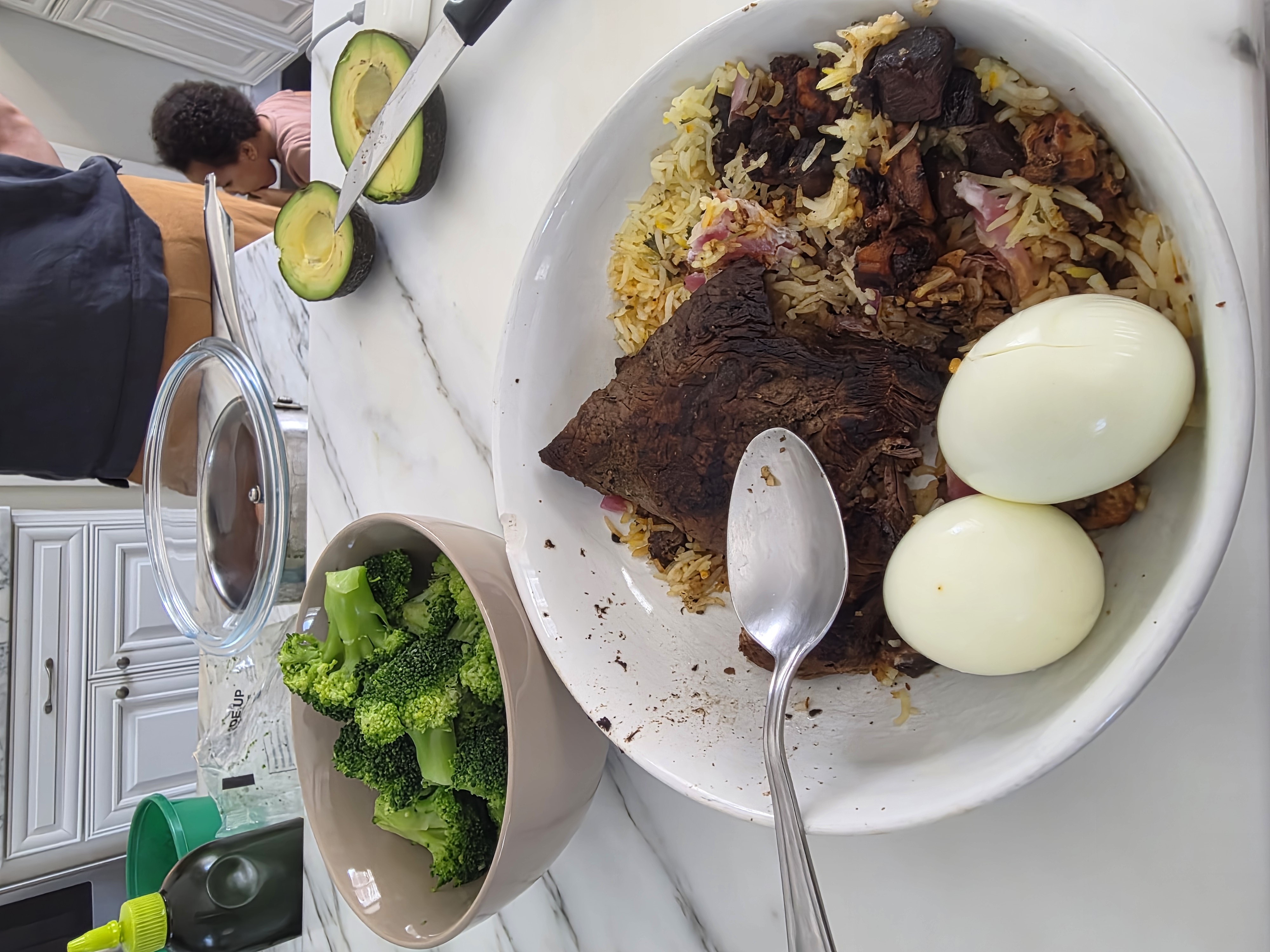 Beef Rice Eggs Plate