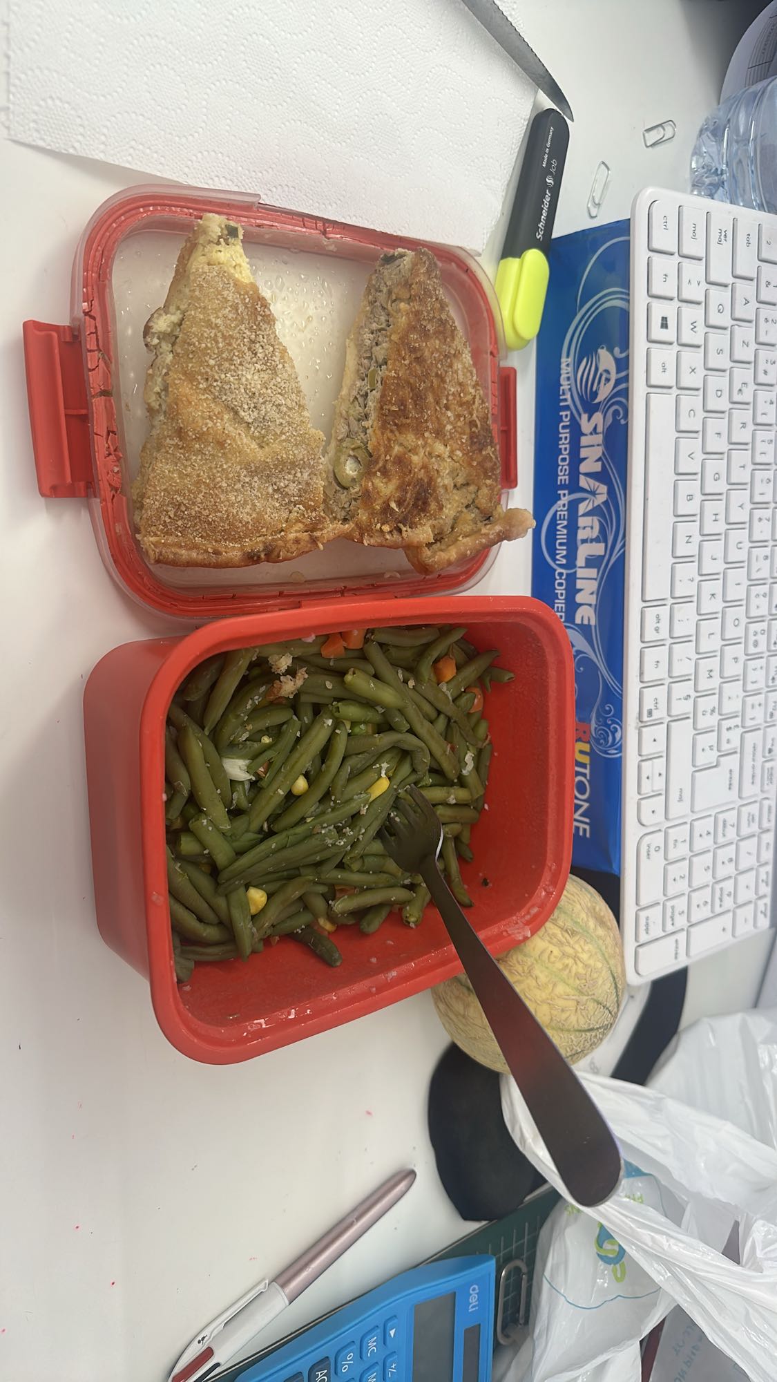Courgette farcie et haricots