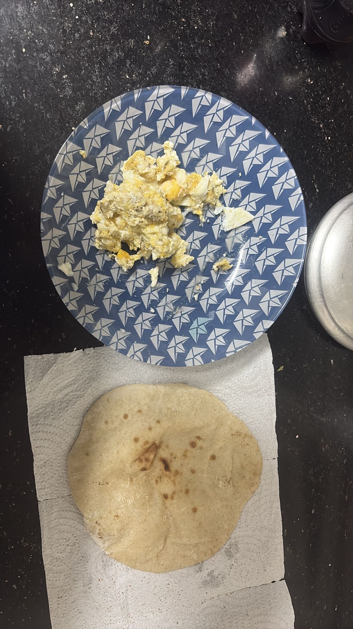 Scrambled Eggs and Roti
