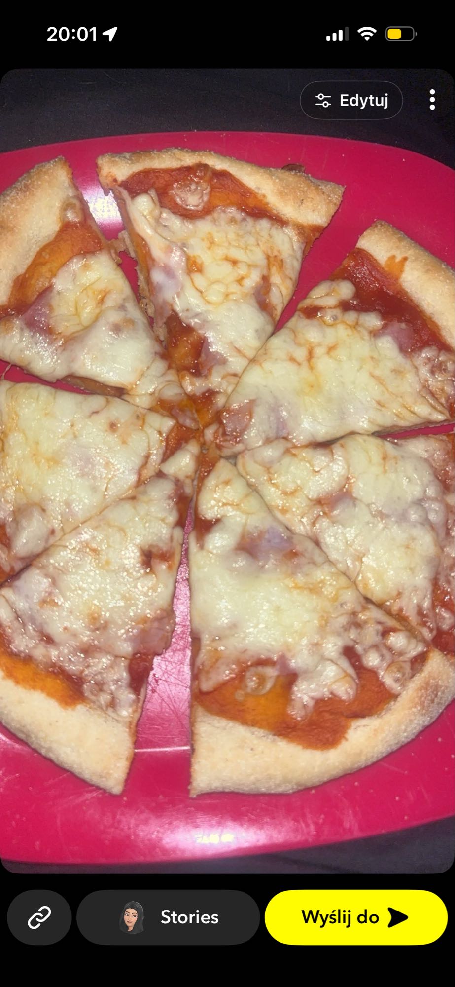 Pizza z serem i szynką