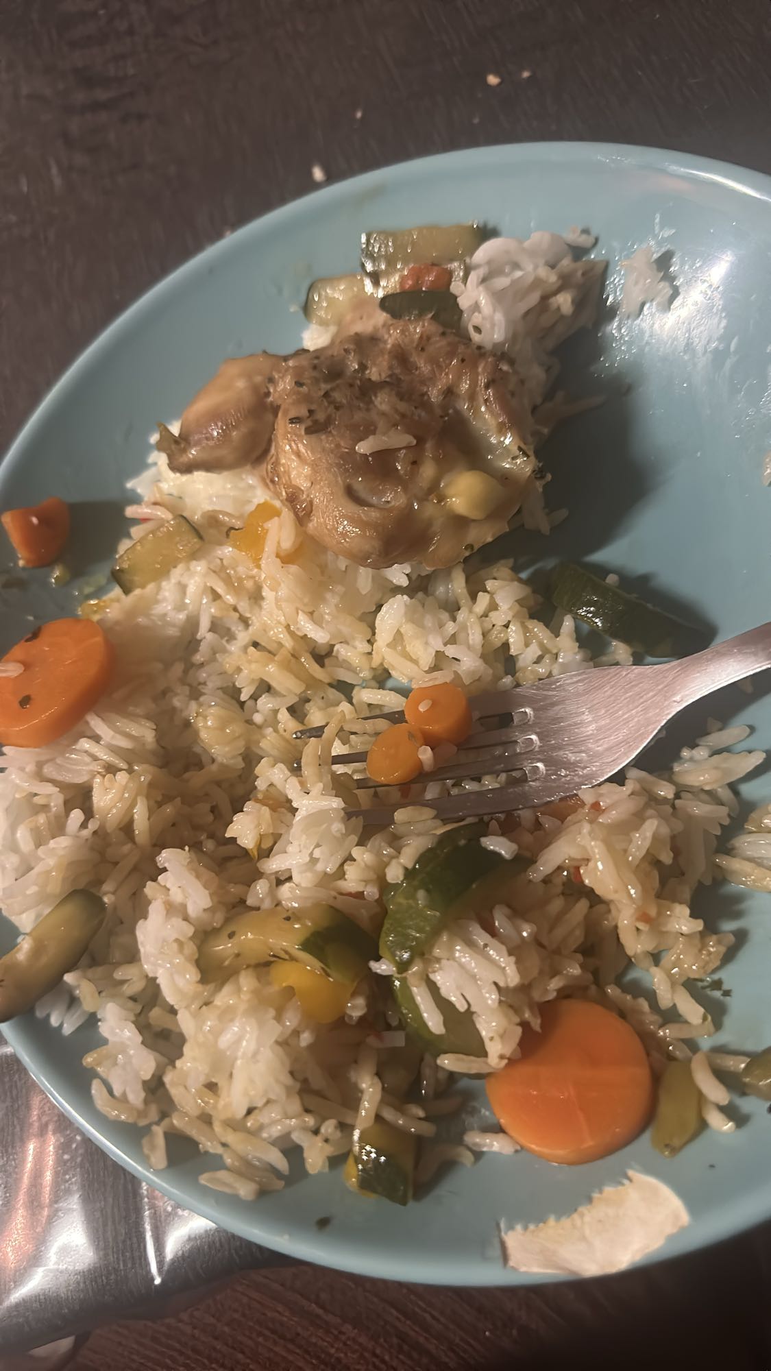 Riz aux légumes et poulet