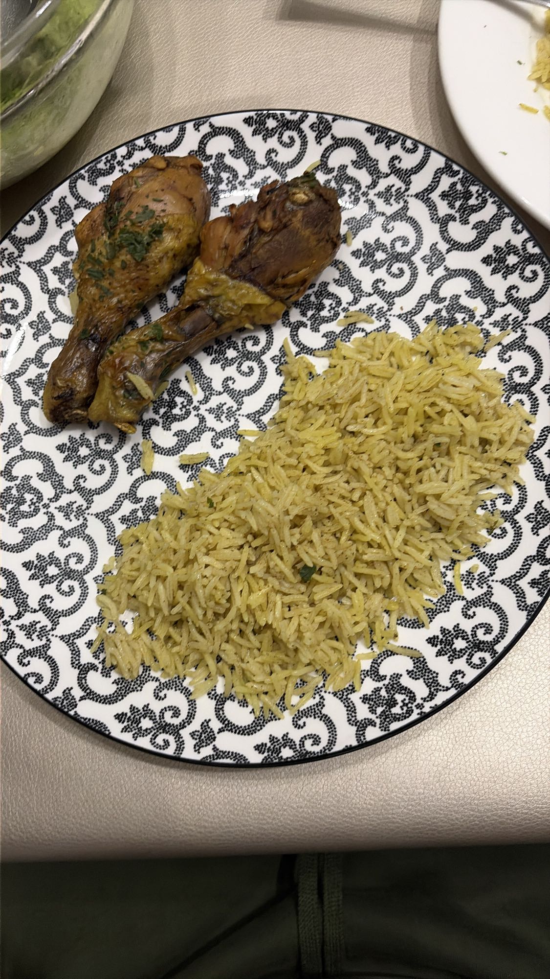 Poulet rôti et riz