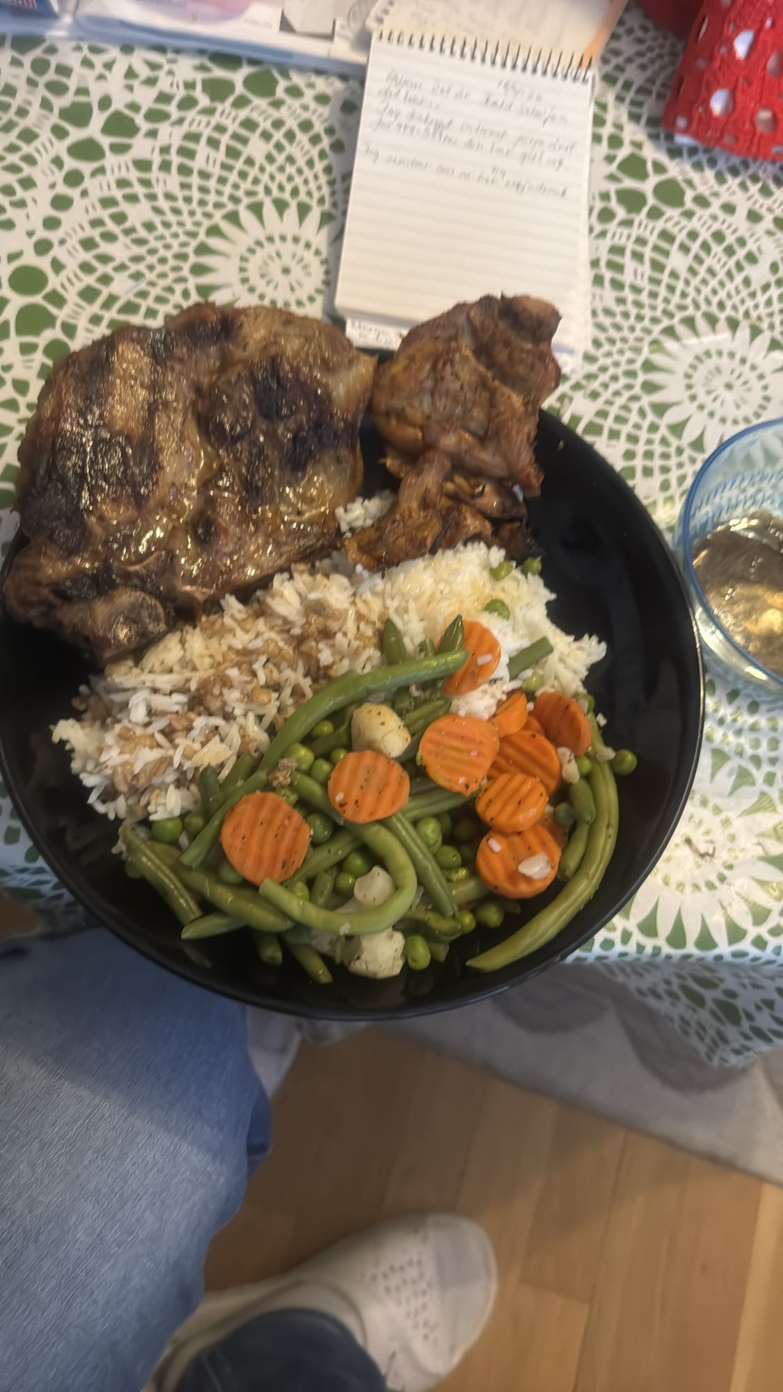 Kyckling med ris och grönt