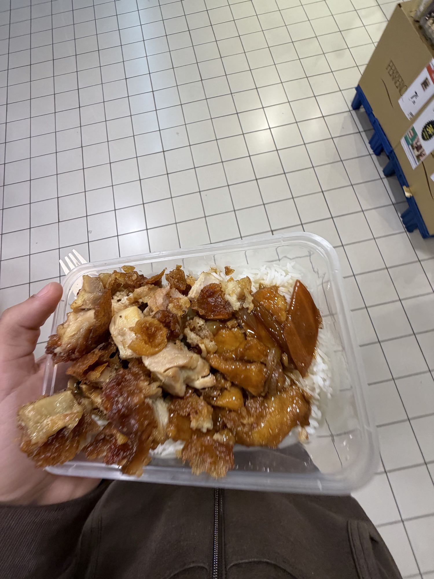 Riz au poulet croustillant
