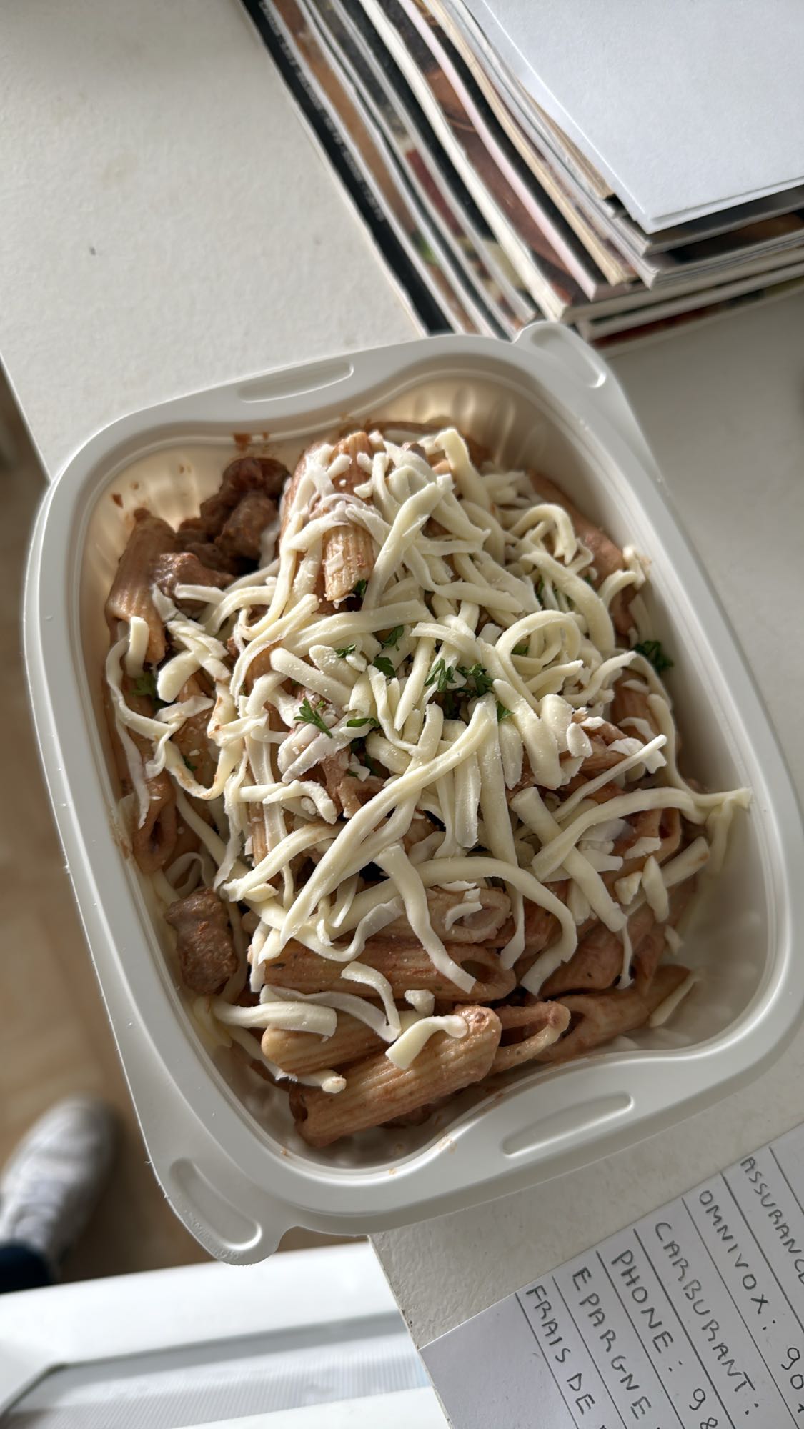 Pennes au poulet gratinées