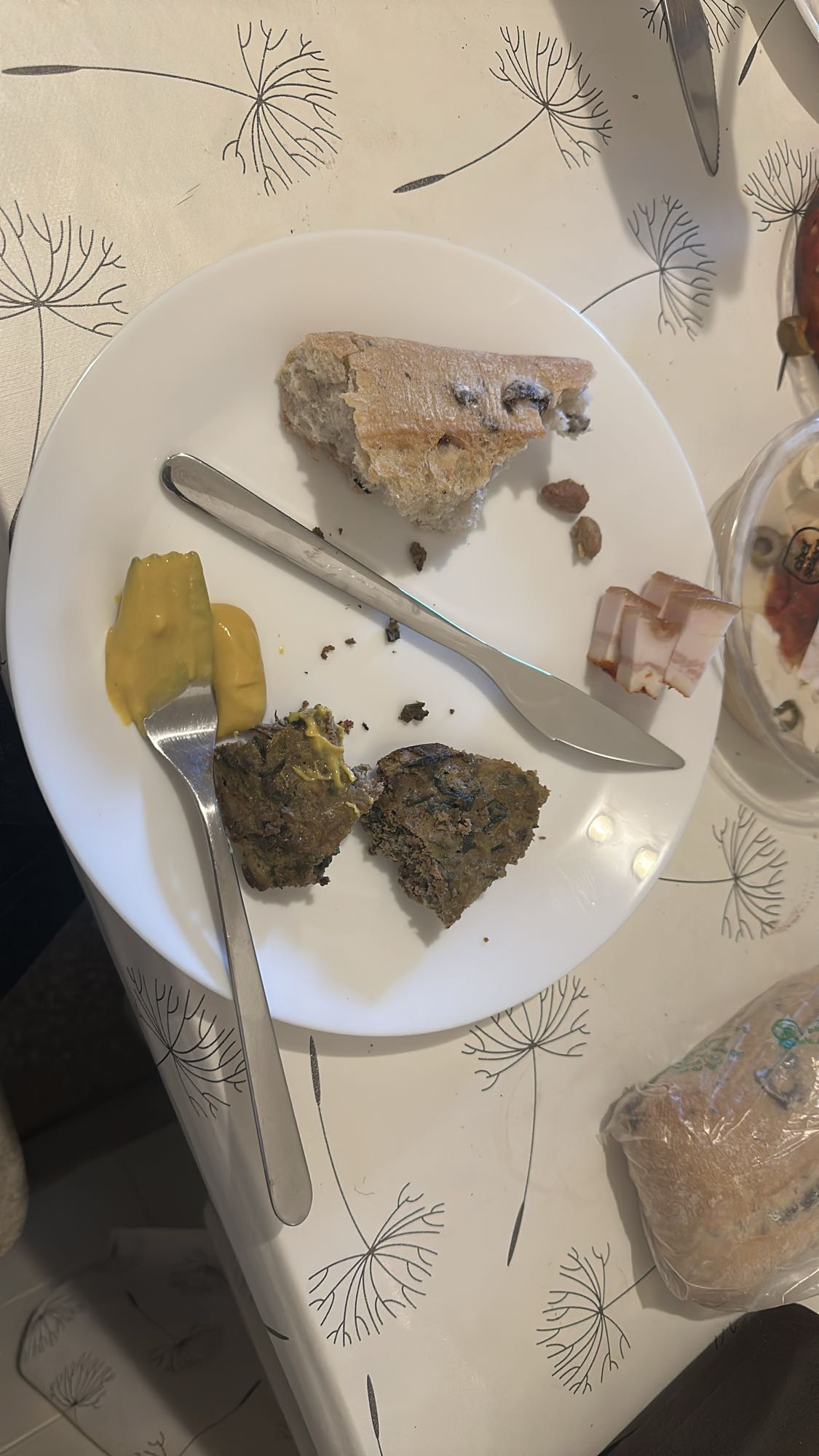 Bread Meat Mustard Plate