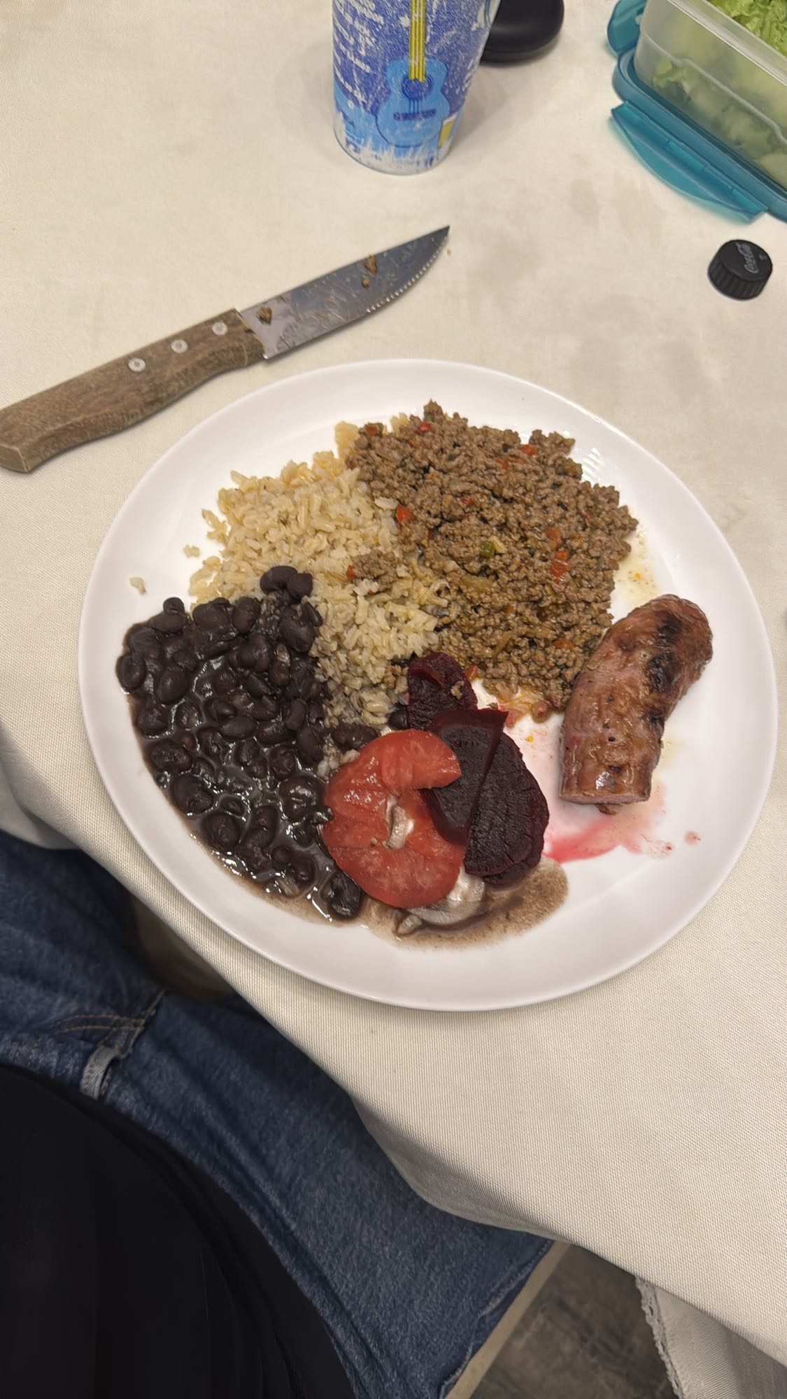 Prato com arroz e carne