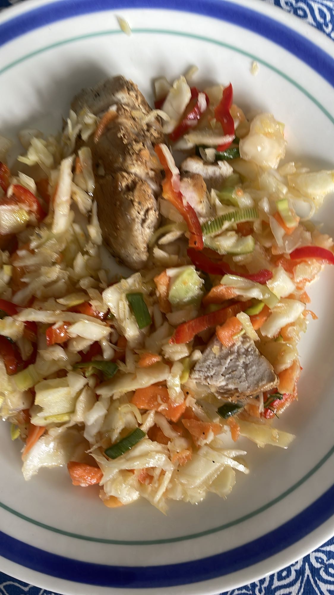 Wok med fisk och grönsaker