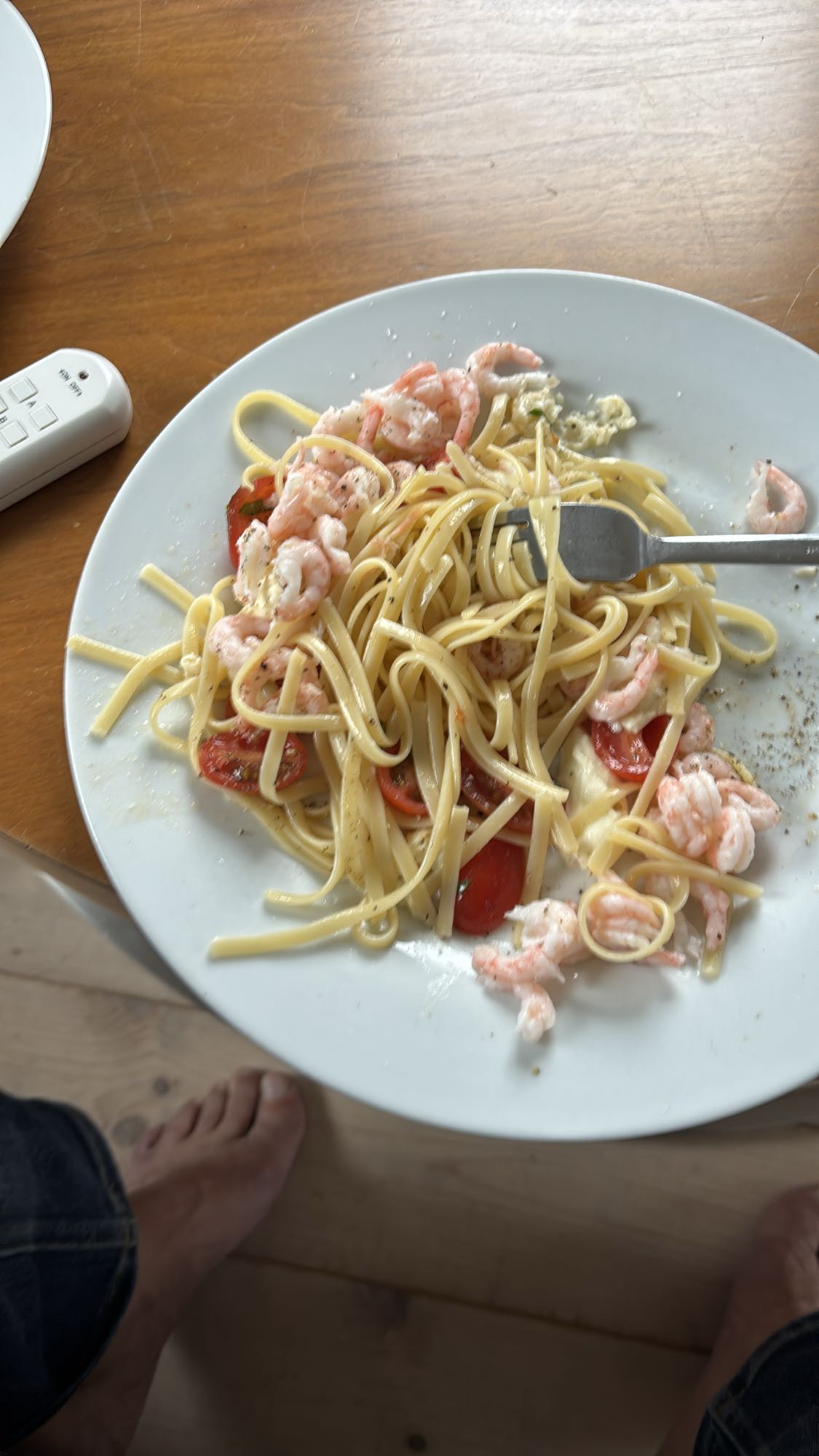 Räkpasta med tomat