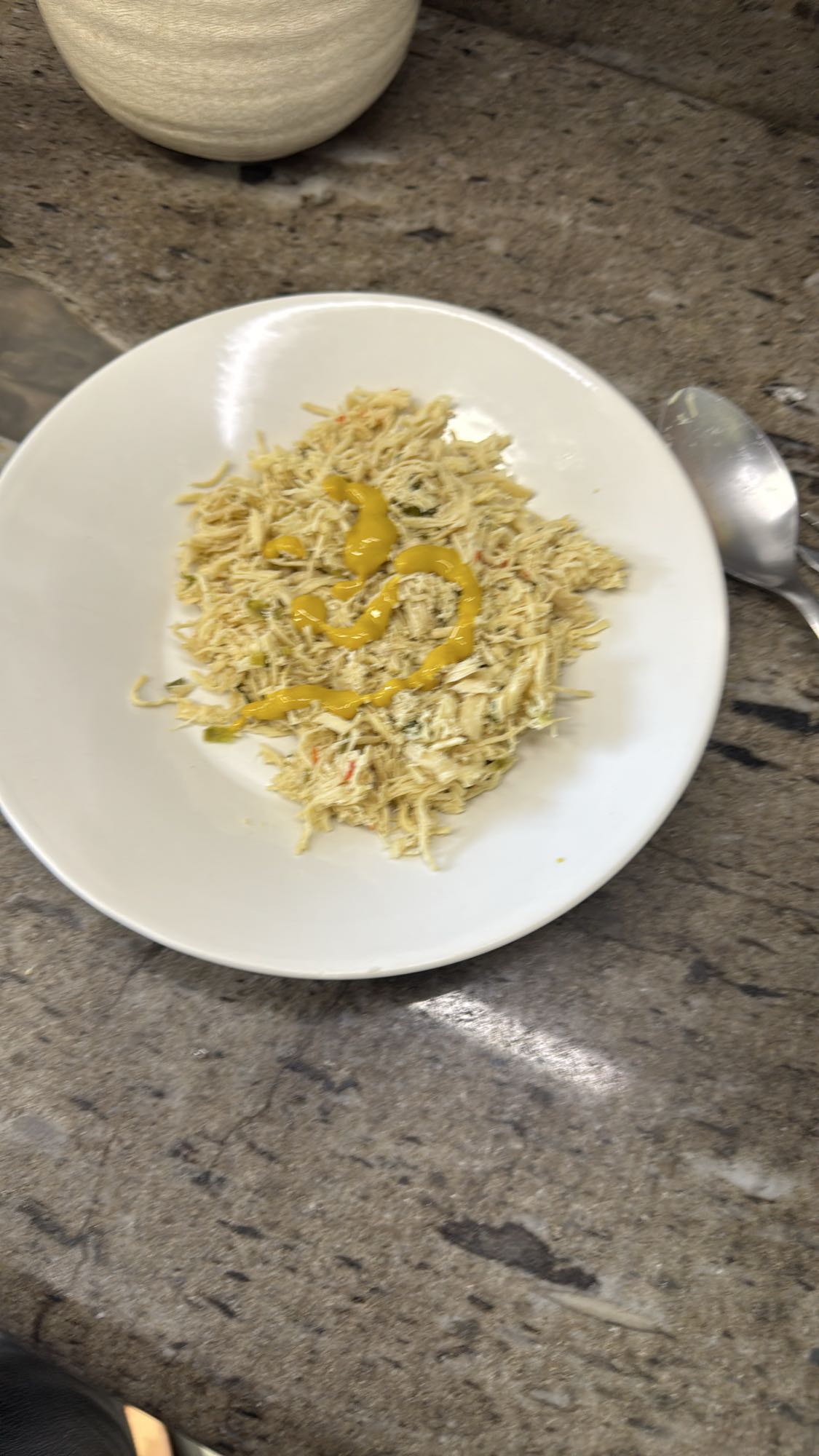 frango desfiado com mostarda