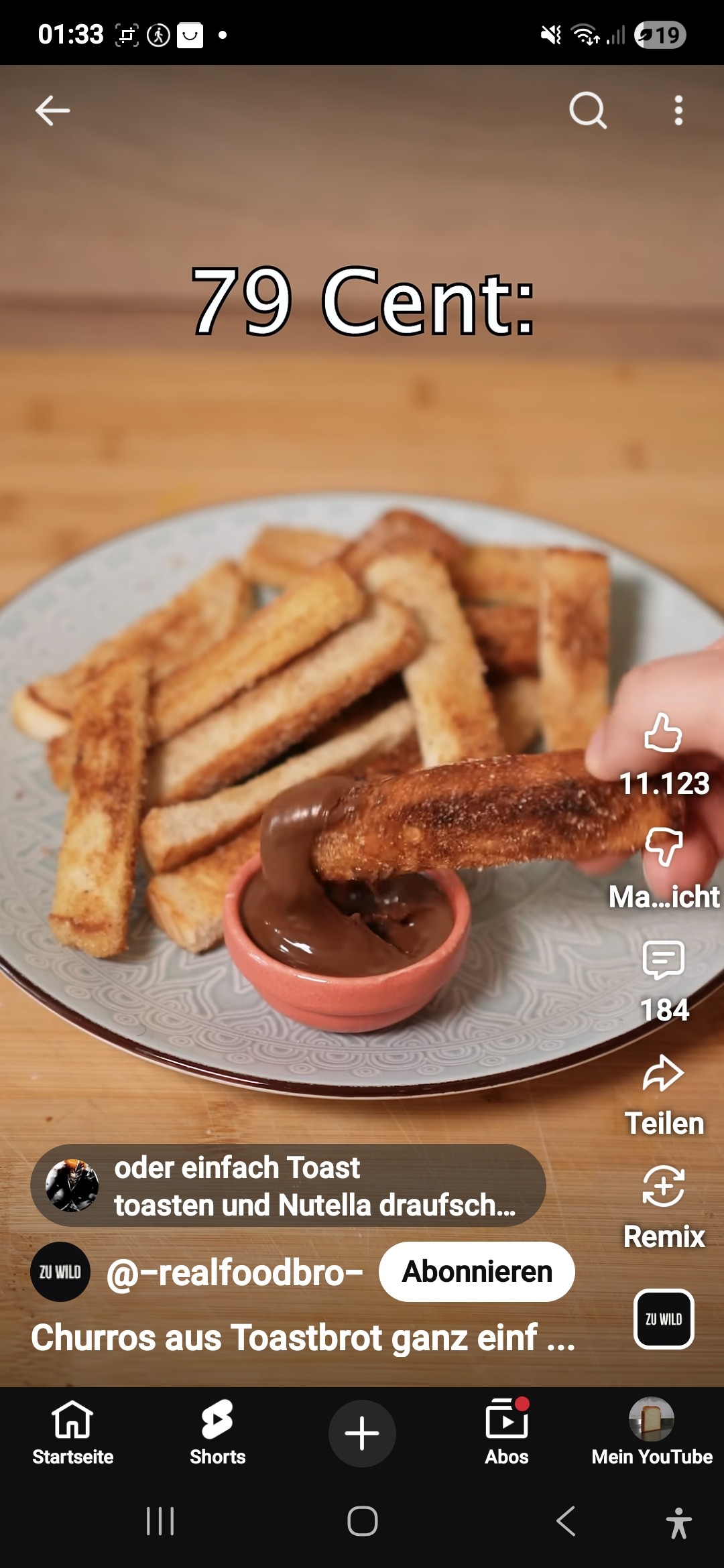 Toast-Churros mit Creme
