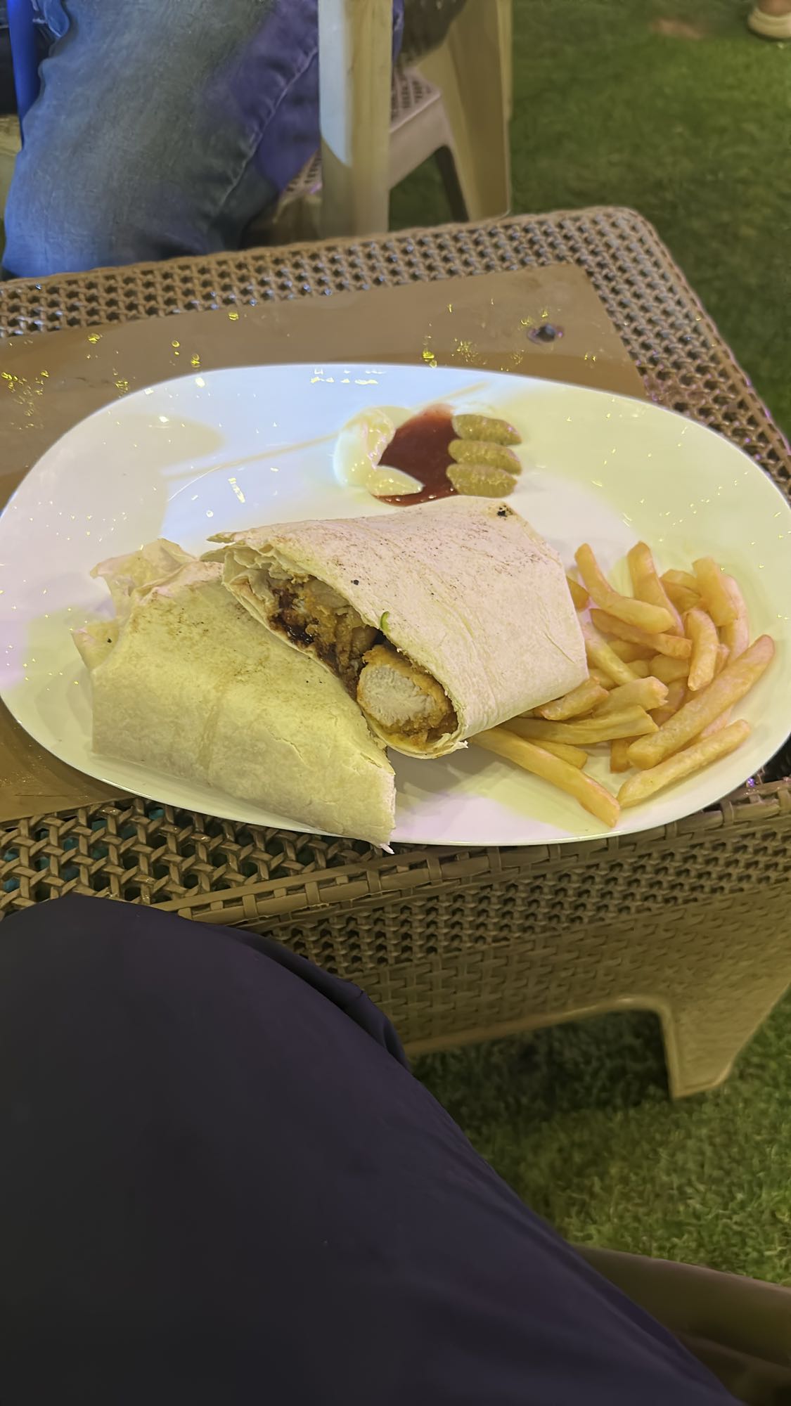 Half Chicken Wrap with Fries