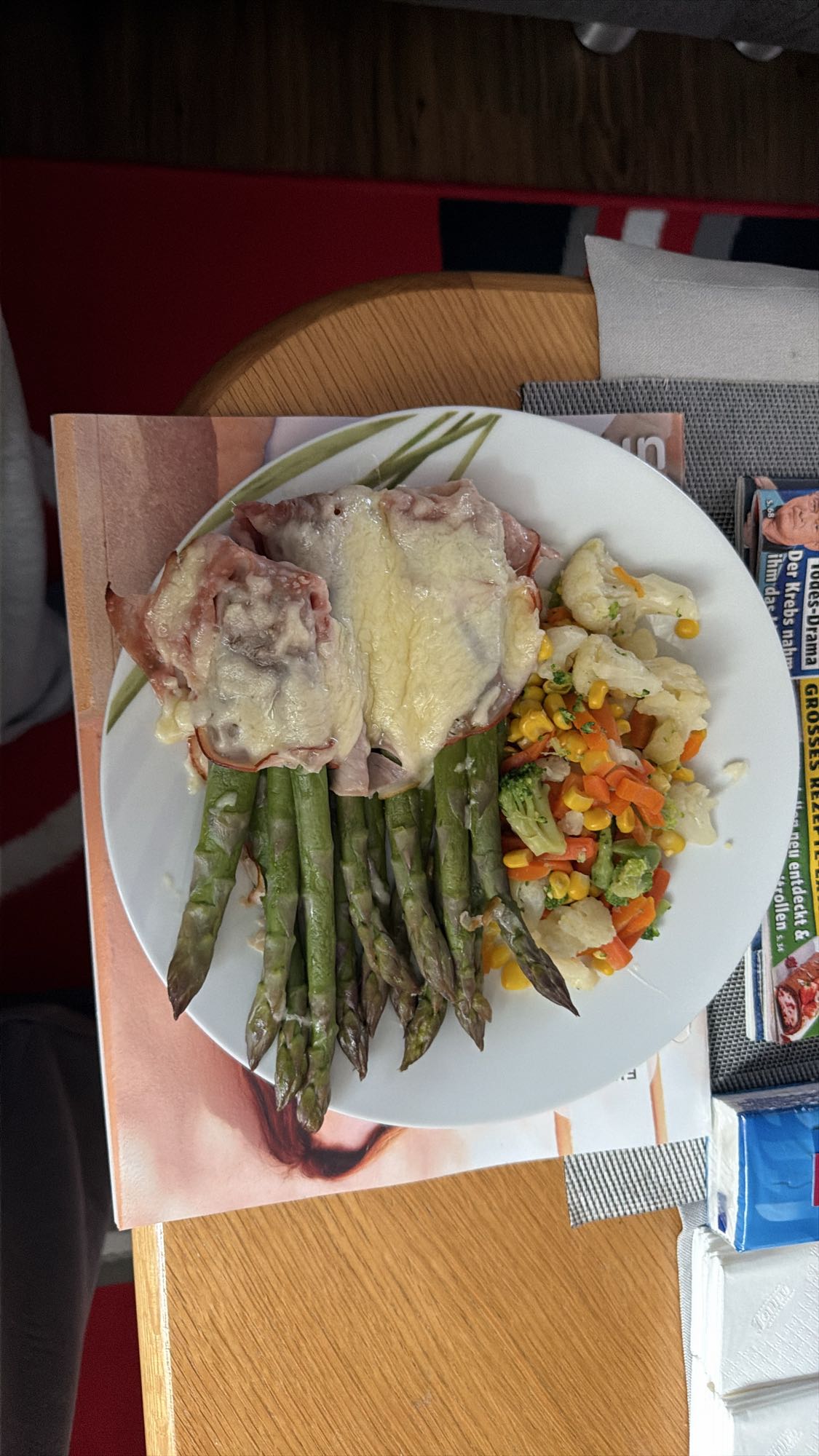 Spargel mit Schinken