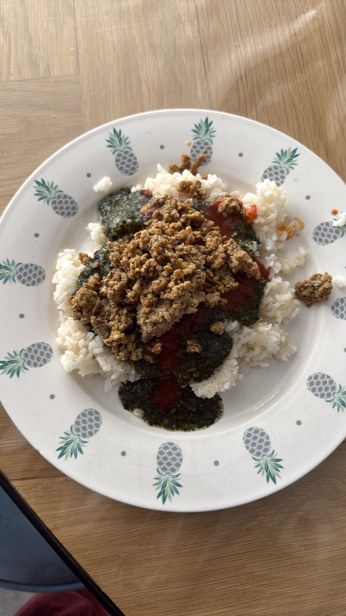 Rice Beef and Sauces