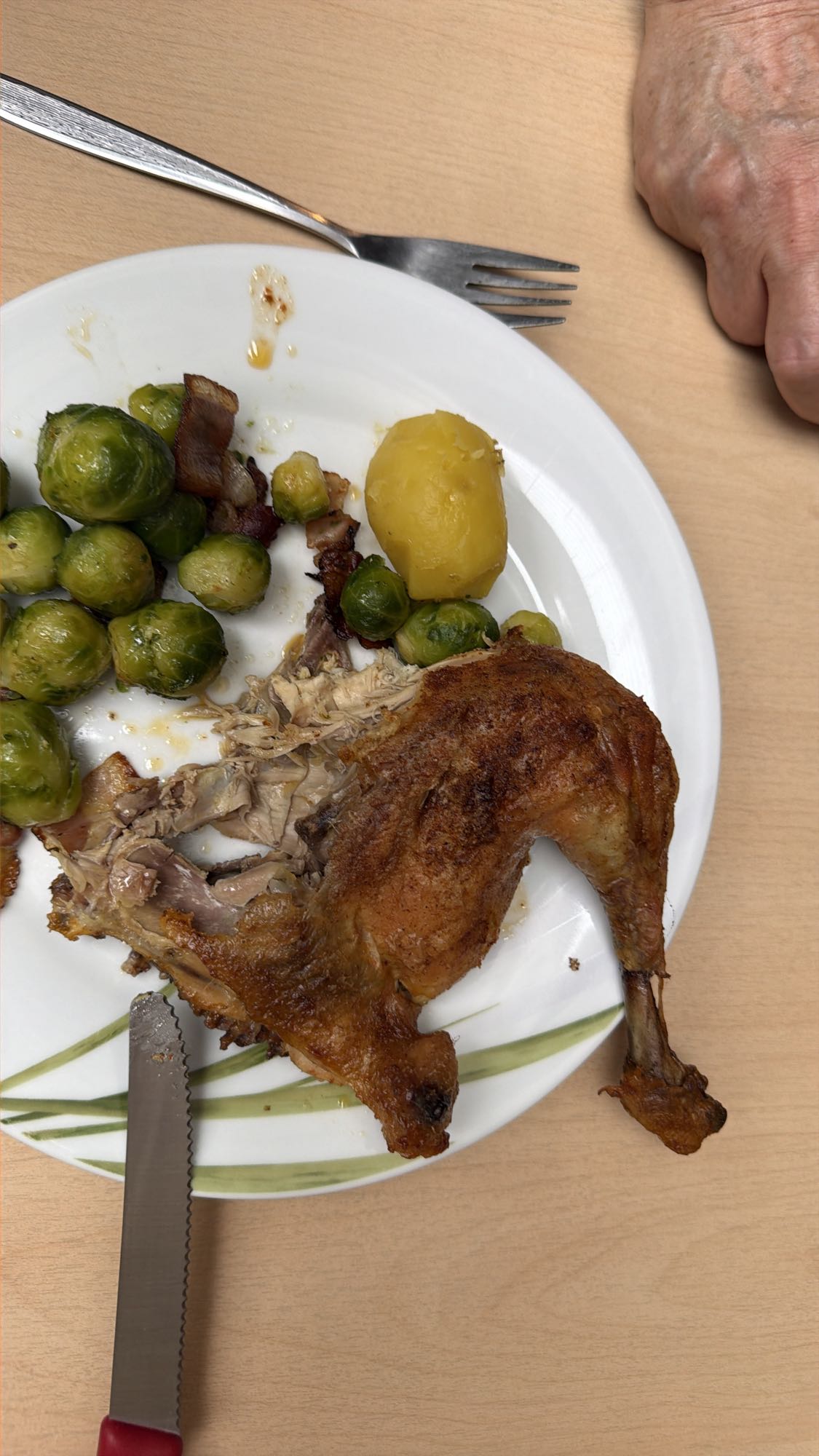 Hühnerkeule mit Rosenkohl