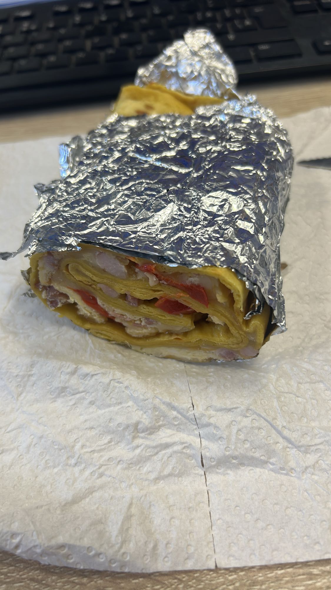 Wrap cu omletă și șuncă