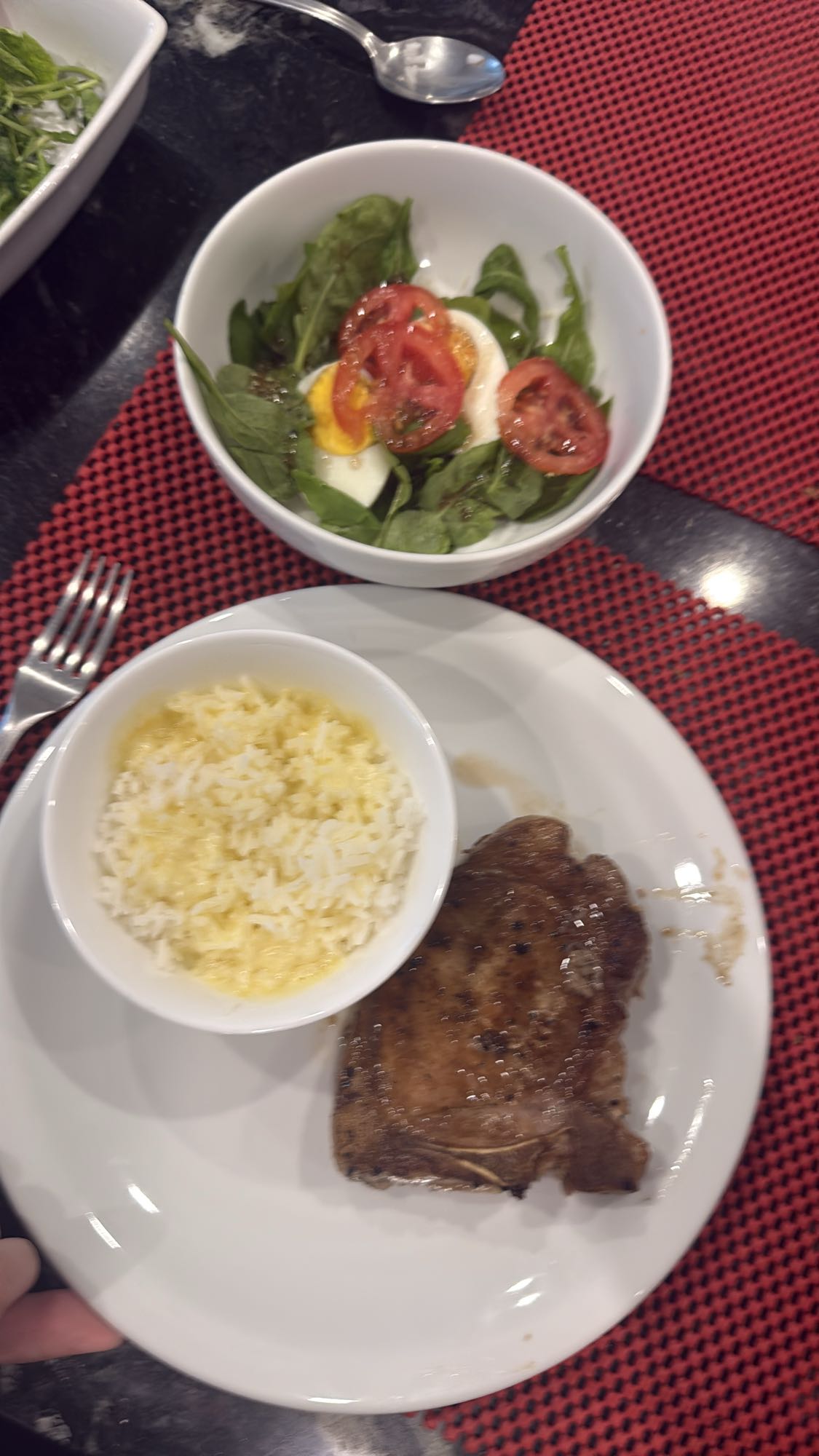 Steak Rice Egg Salad