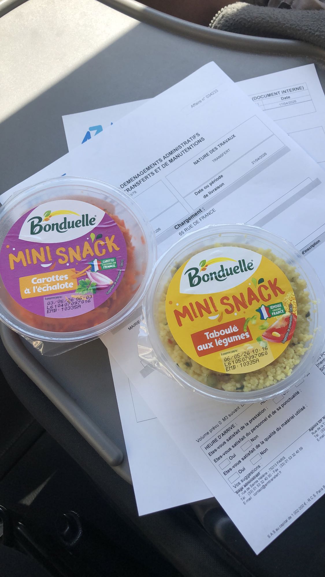 Snack carottes et taboulé