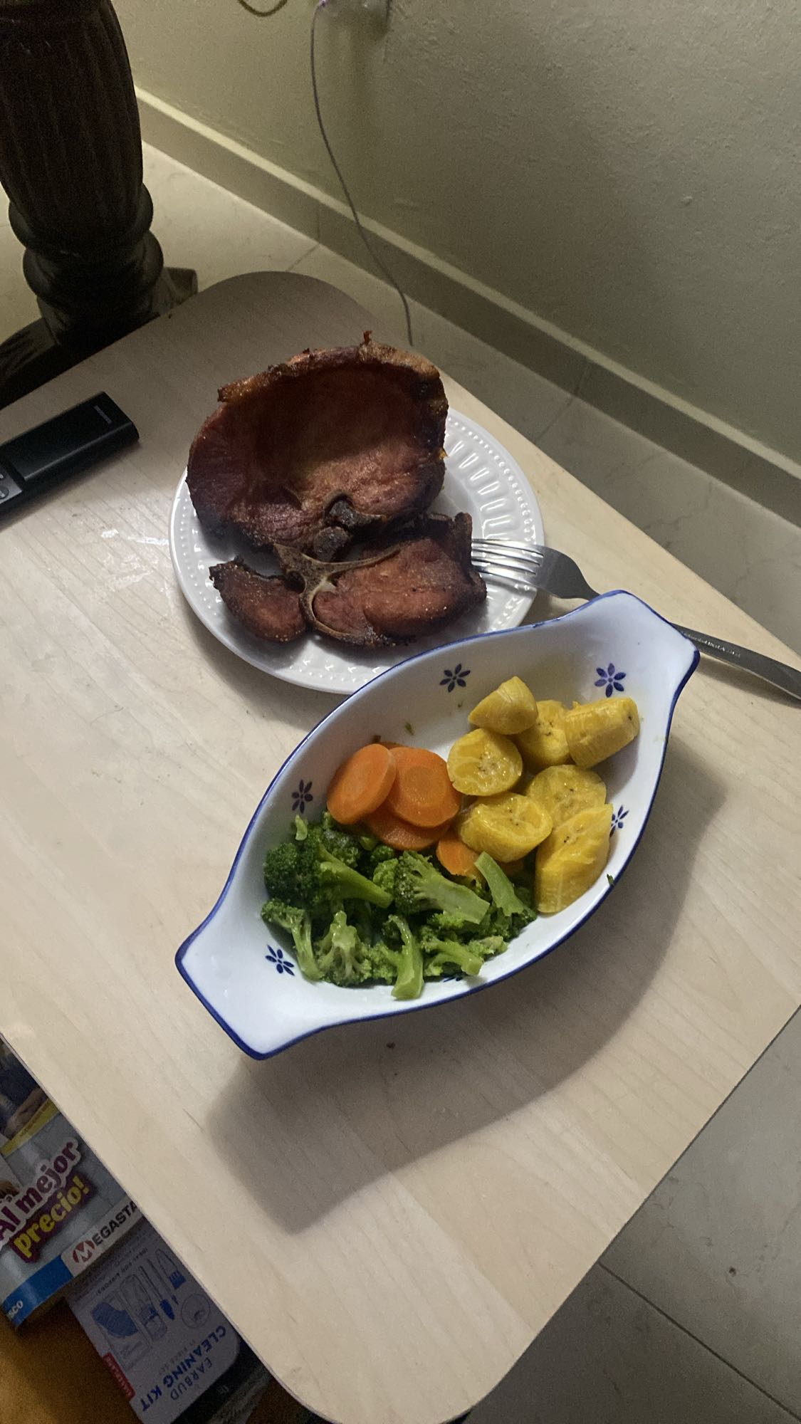 chuleta con vegetales