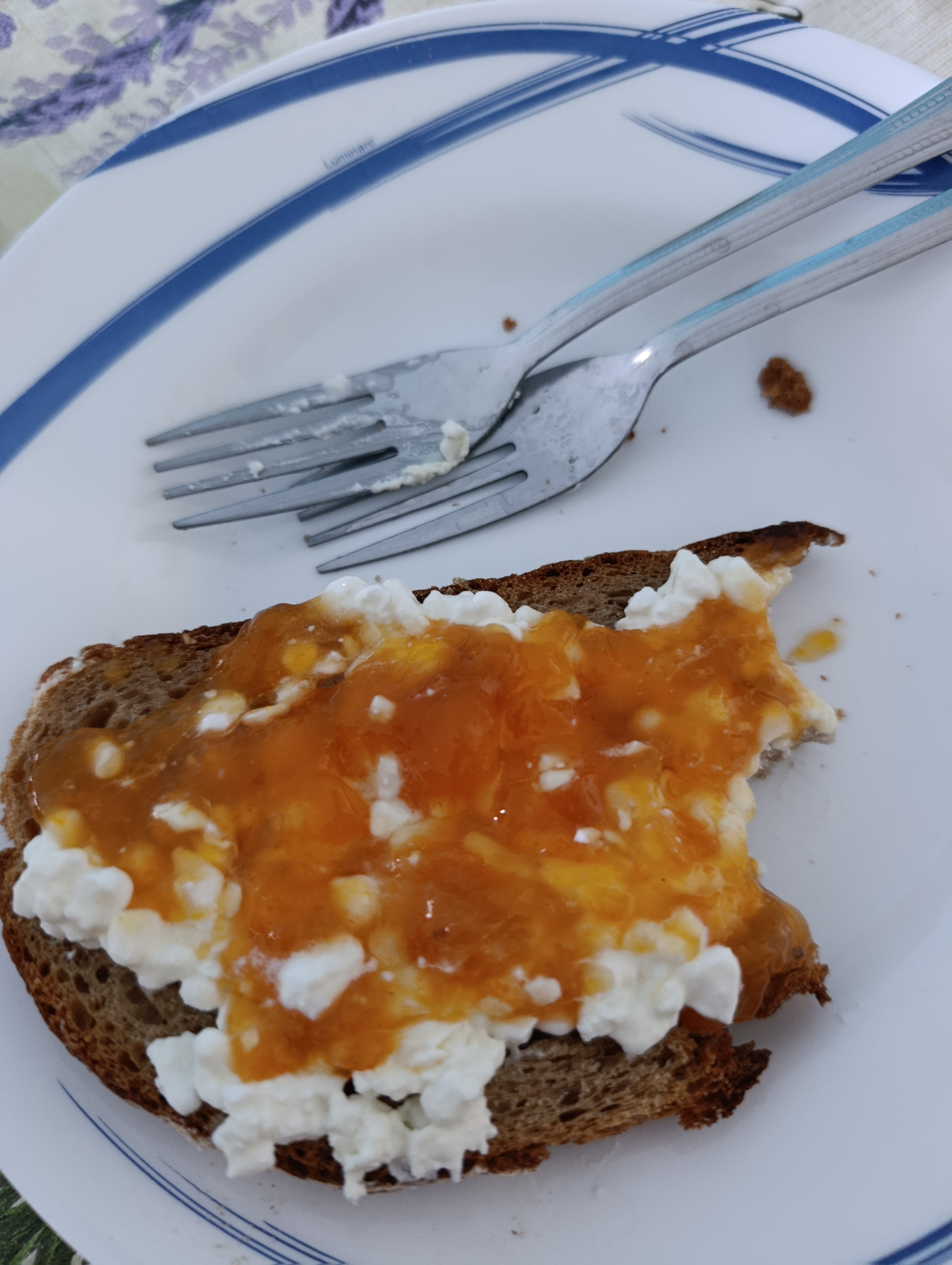 tostada con requesón
