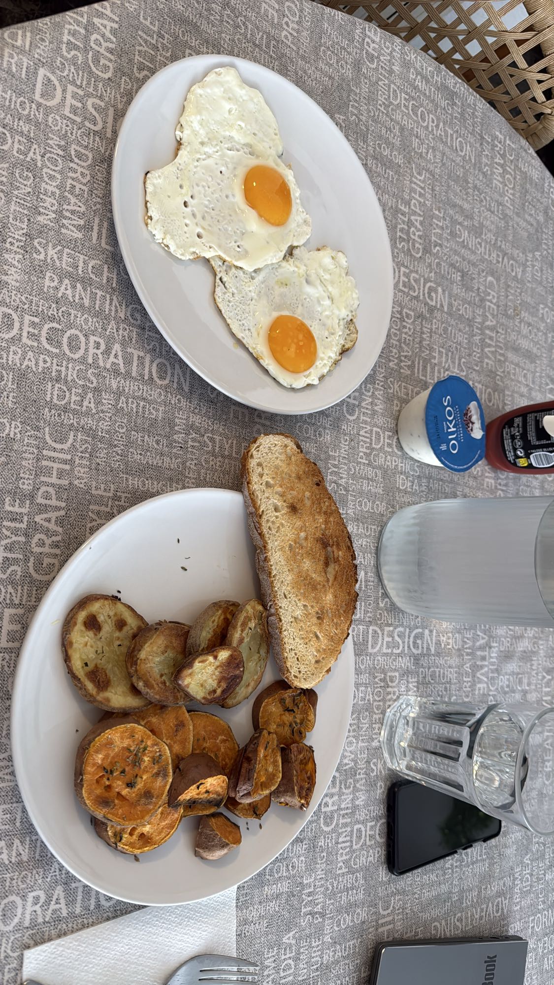 huevos con tostada y papas
