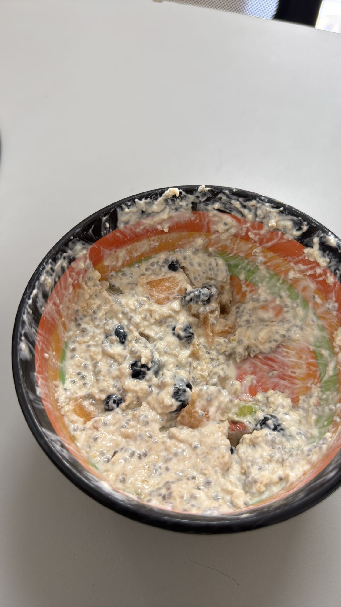 avena con chía y arándanos