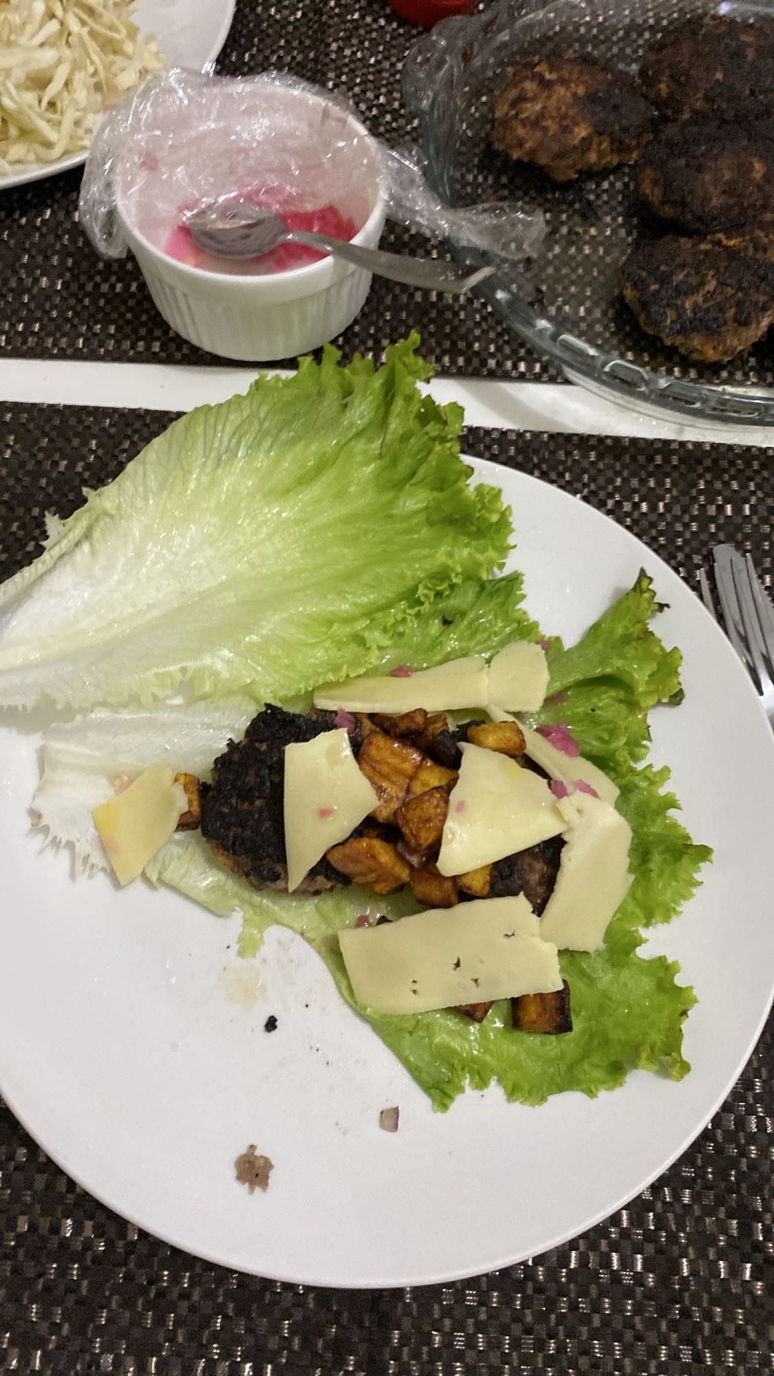 Wrap de lechuga con carne