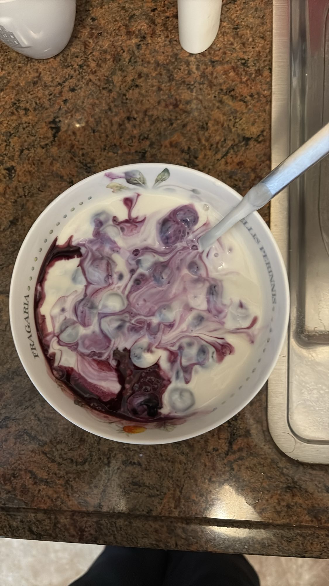 Yoghurt met blauwe bessen