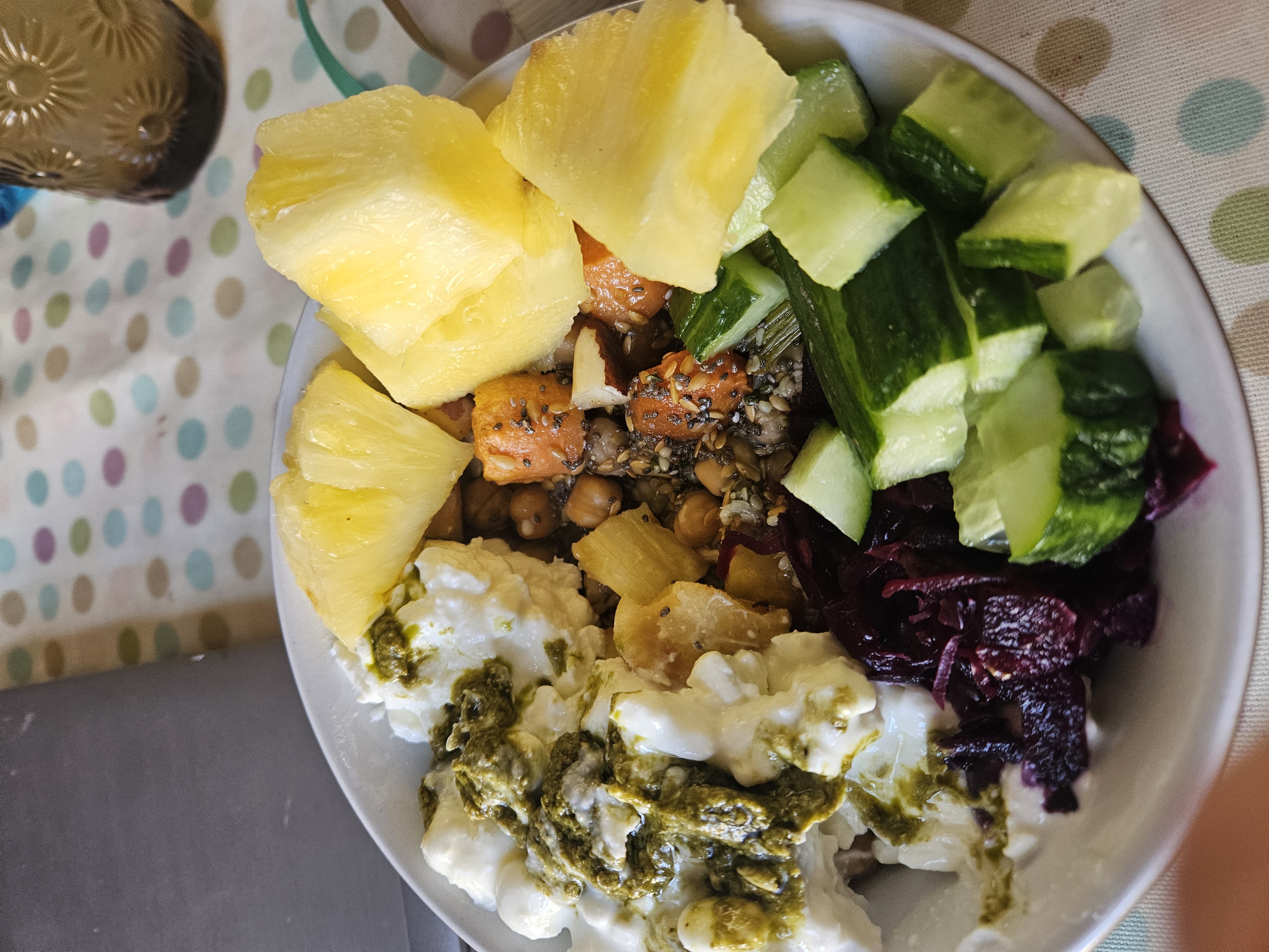 Salad Bowl with Pineapple and Brazil Nuts