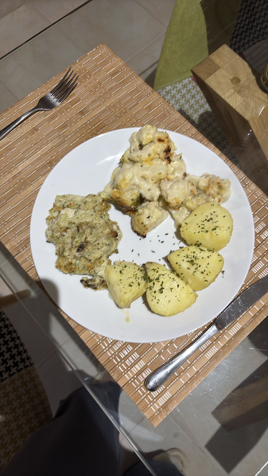Creamy Veg Plate with White Fish Fillet
