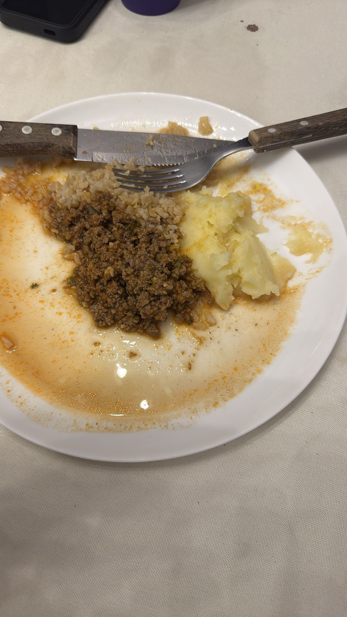 Carne moída com arroz